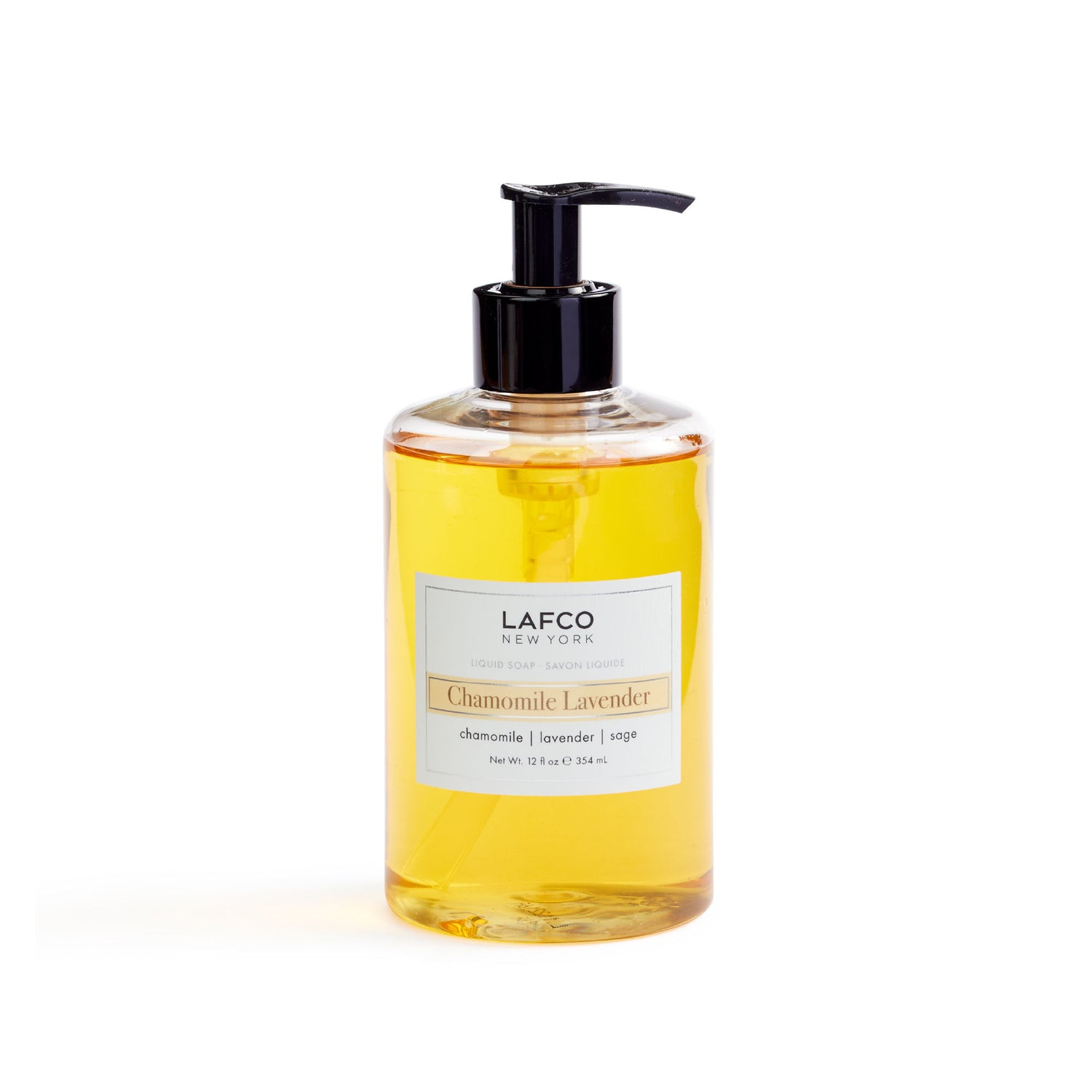 Image of an open Lafco Chamomile Lavender Liquid Soap