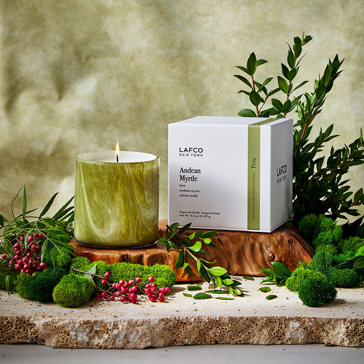 Lifestyle image of Lafco Andean Myrtle Signature Candle