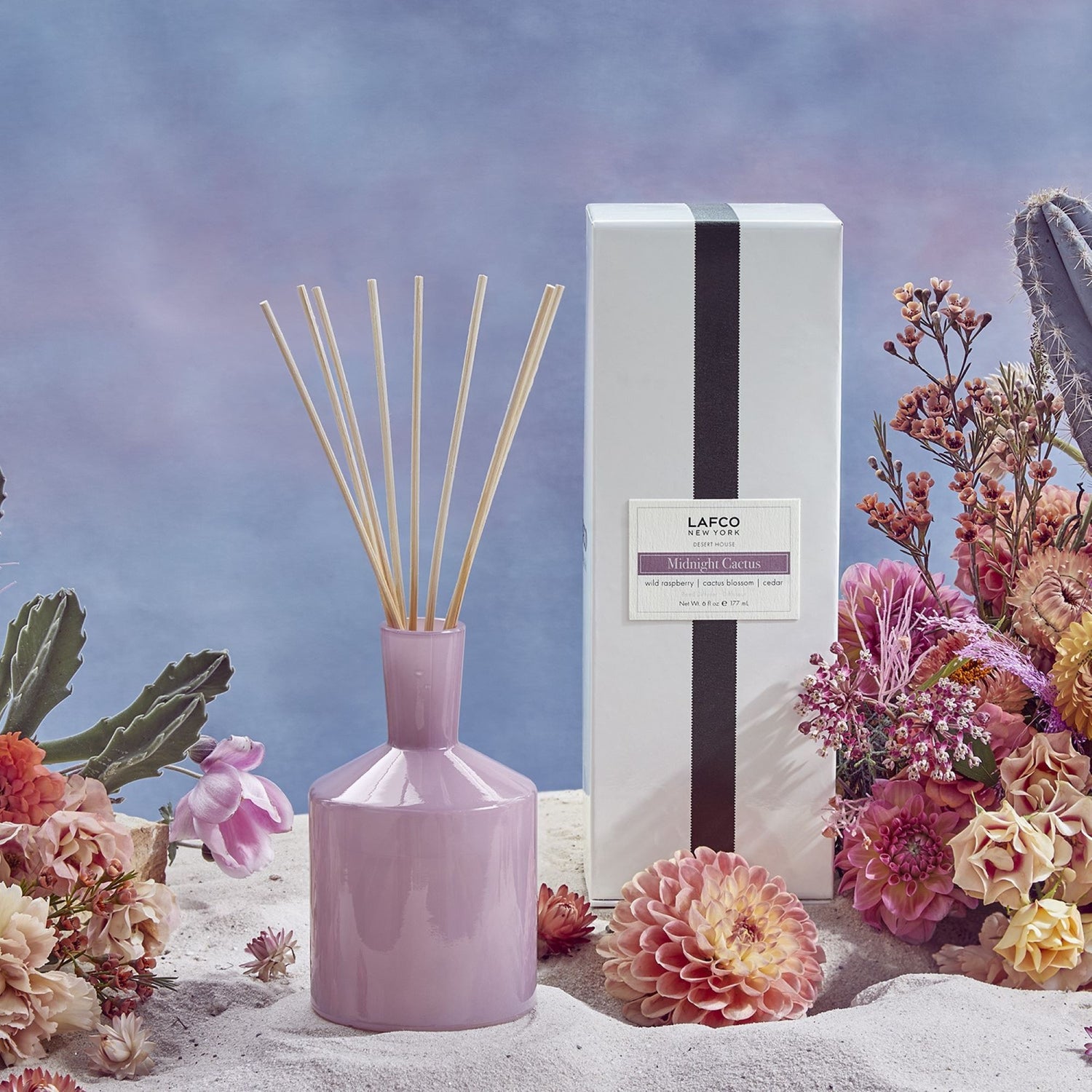 Lifestyle image of Lafco Midnight Cactus Classic Reed Diffuser