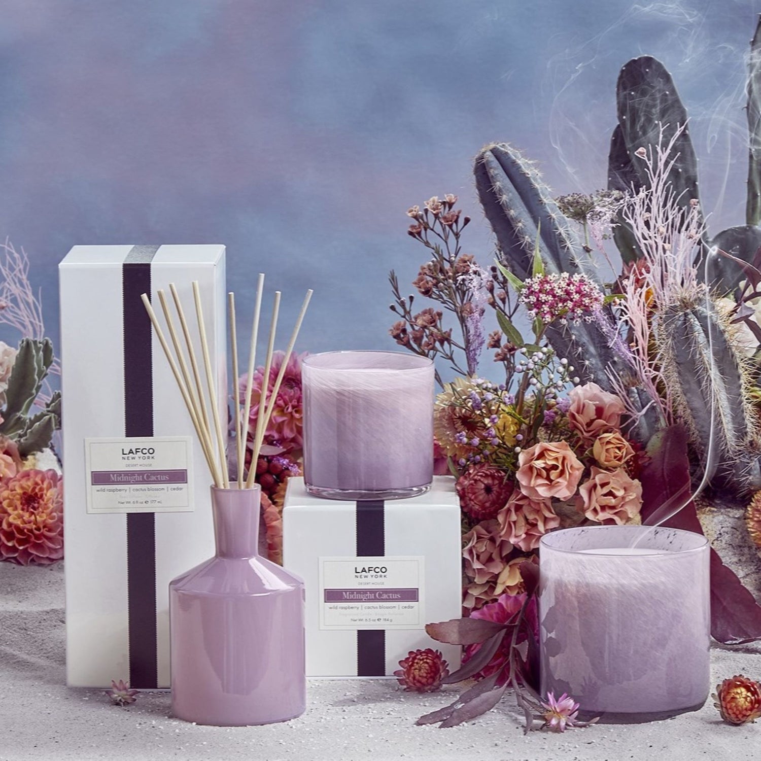 Lifestyle image of Lafco Midnight Cactus Classic Reed Diffuser