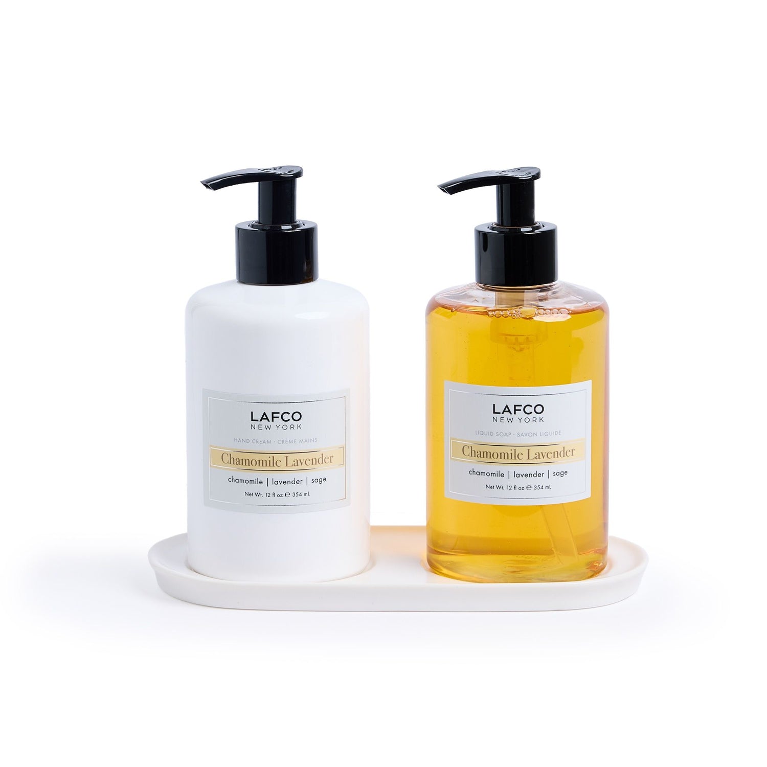 Image of an open Lafco Chamomile Lavender Deluxe Hand Care Set