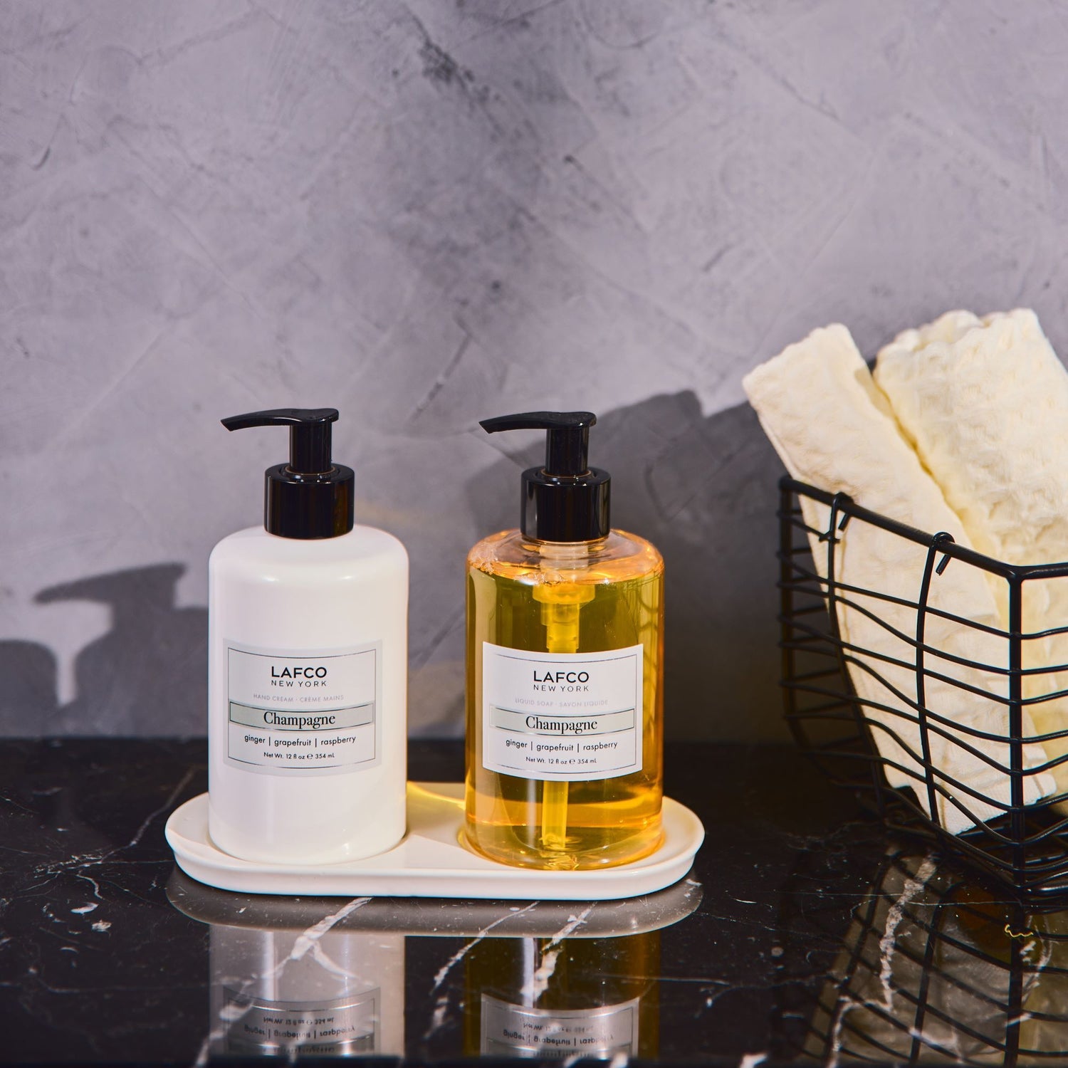 Lifestyle image of Lafco Champagne Deluxe Hand Care Set (Limited Edition)
