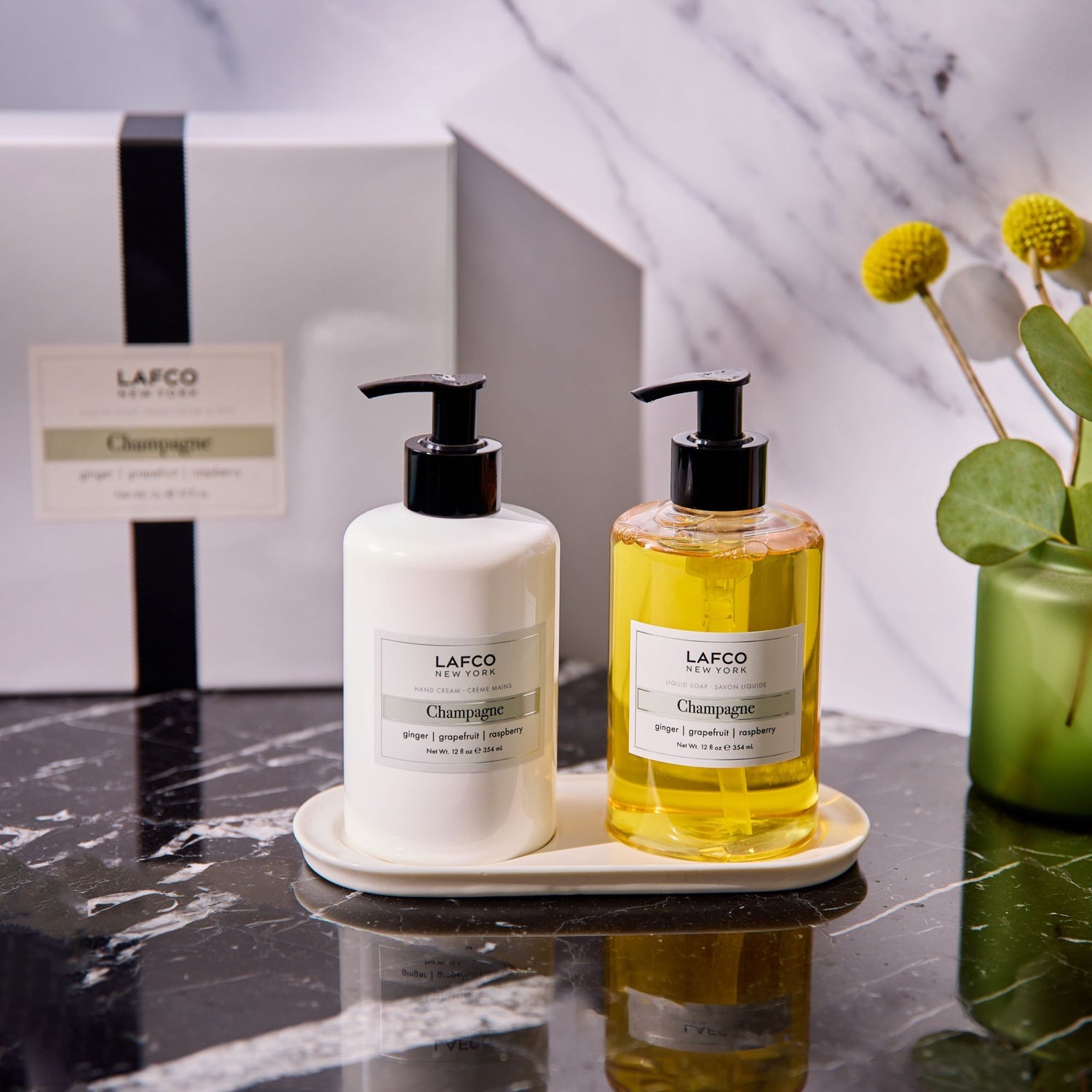 Lifestyle image of Lafco Champagne Deluxe Hand Care Set (Limited Edition)