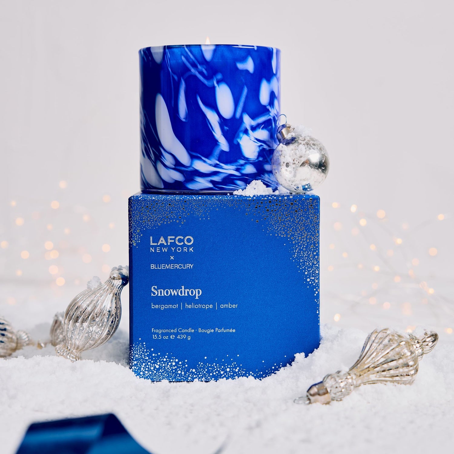 Lifestyle image of Lafco Snowdrop Signature Candle (Limited Edition)