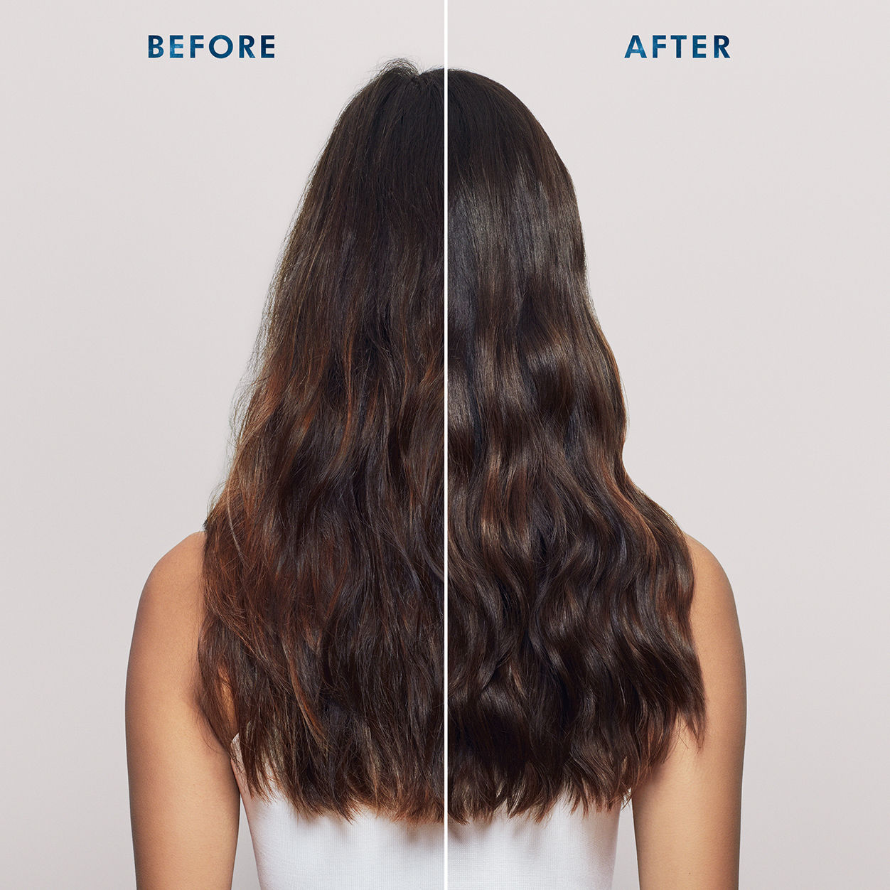 Before and after results of using Moroccanoil Smoothing Lotion