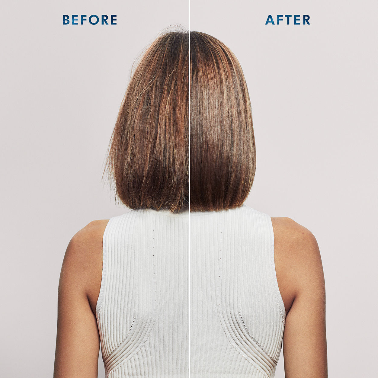 Before and after results of using Moroccanoil Intense Smoothing Serum