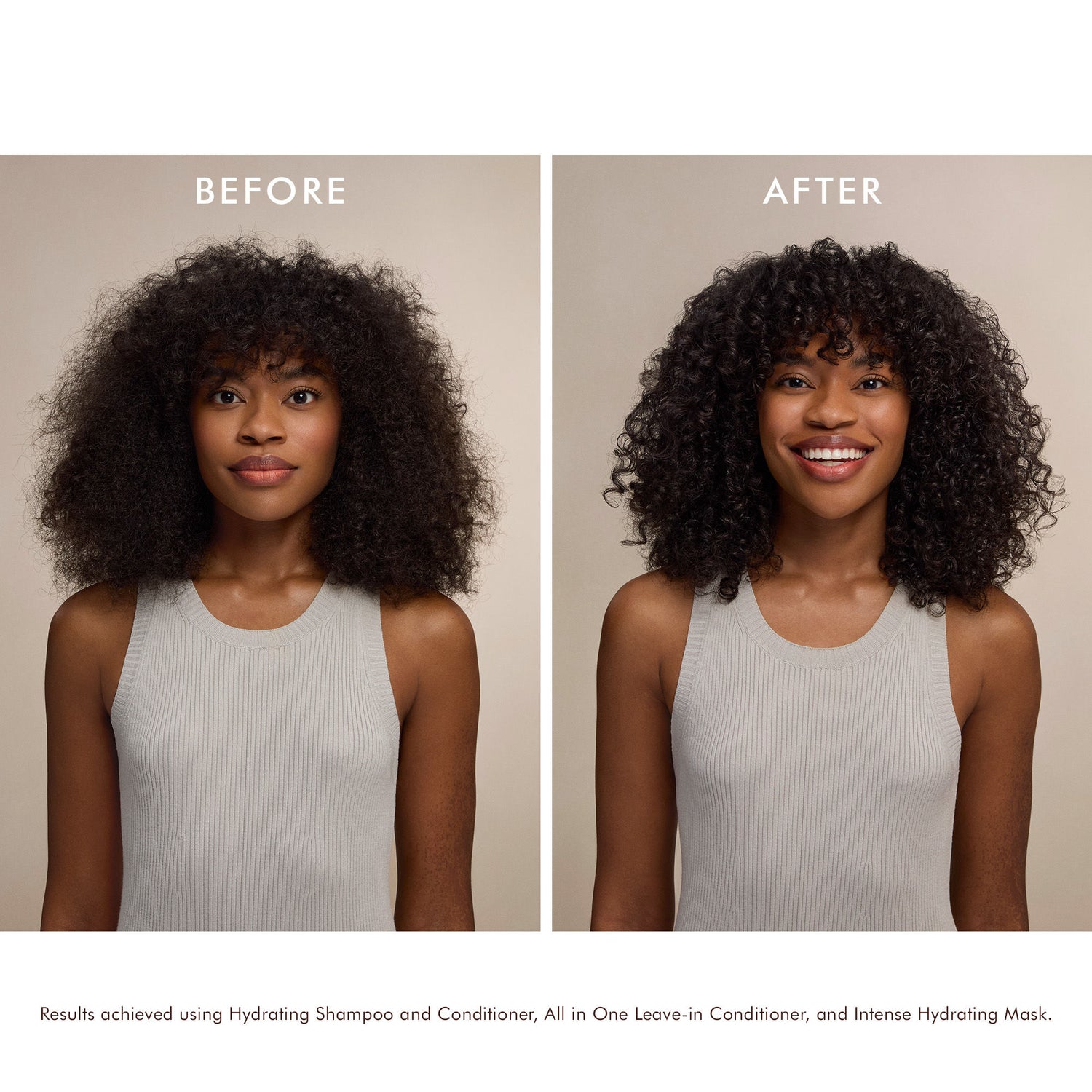 Before and after results of using Moroccanoil Holiday Hydration Hair Set (Limited Edition)