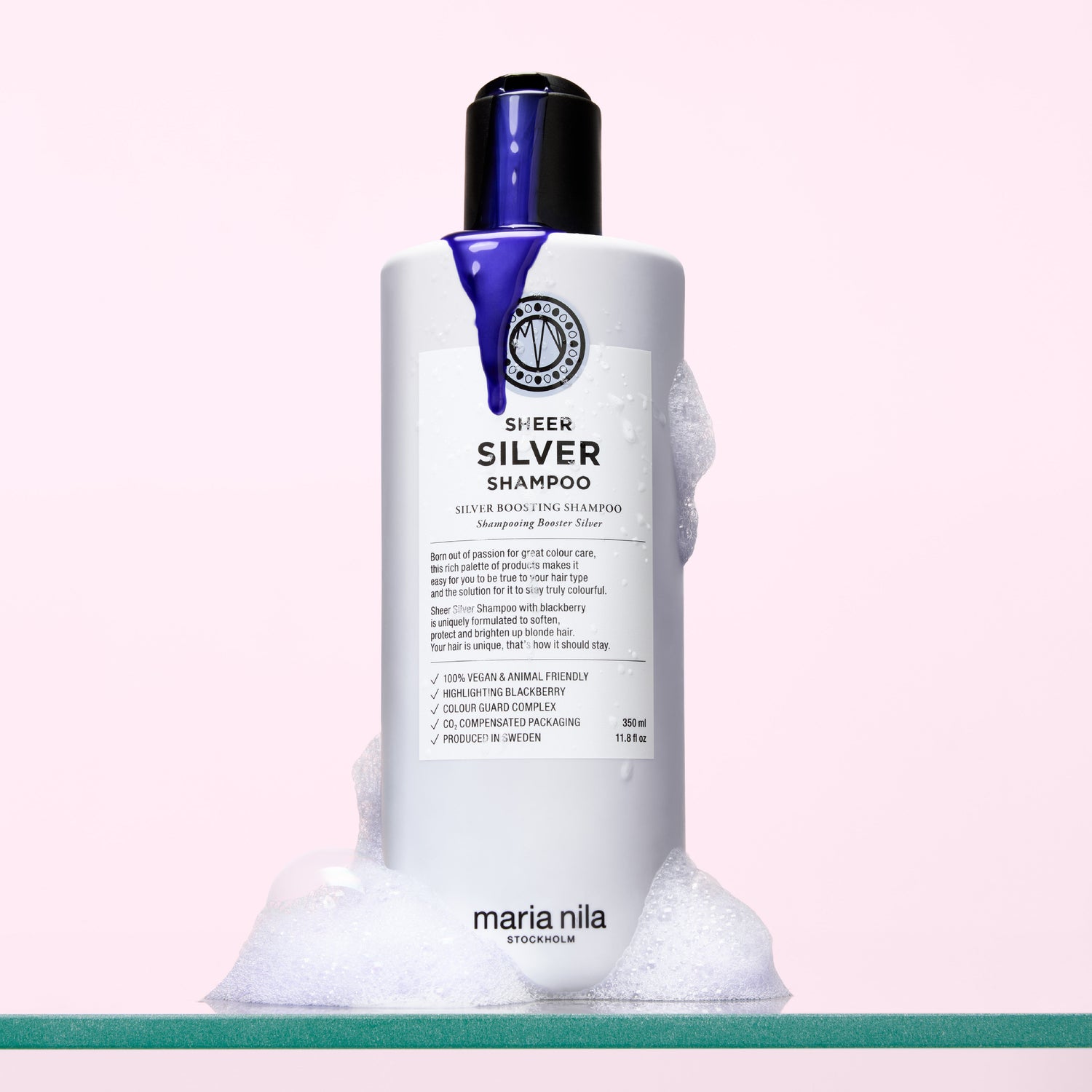 Image of an open Maria Nila Sheer Silver Shampoo