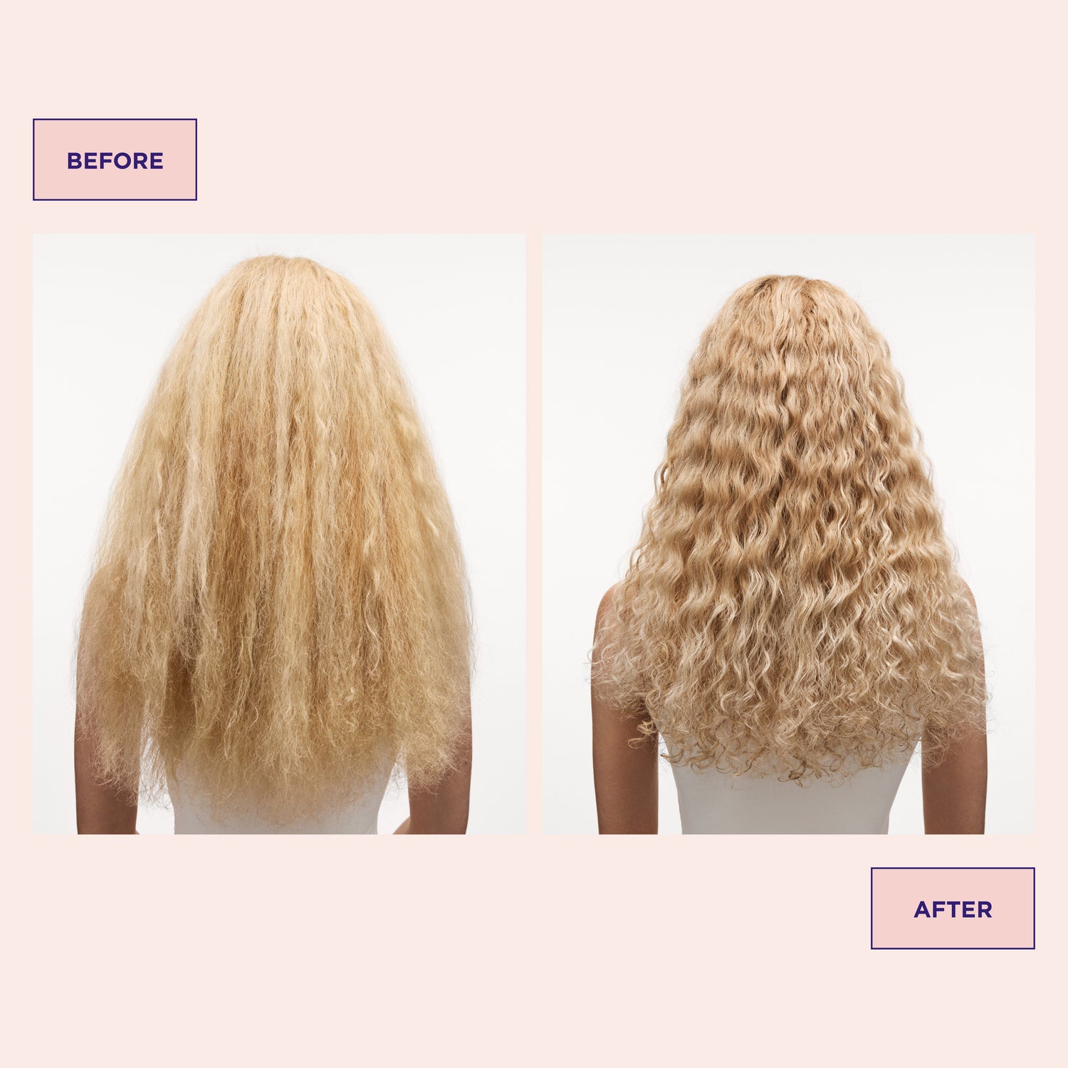 Before and after results of using Maria Nila Colour Refresh Pearl Silver