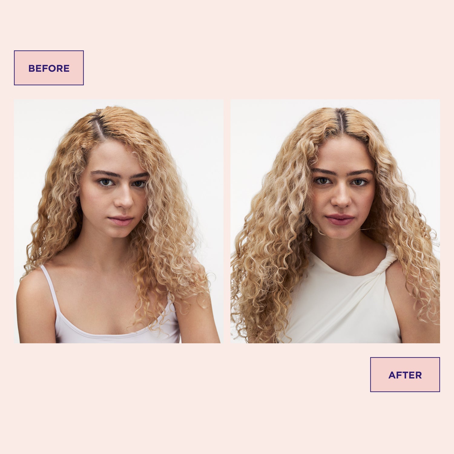 Before and after results of using Maria Nila Dry Shampoo