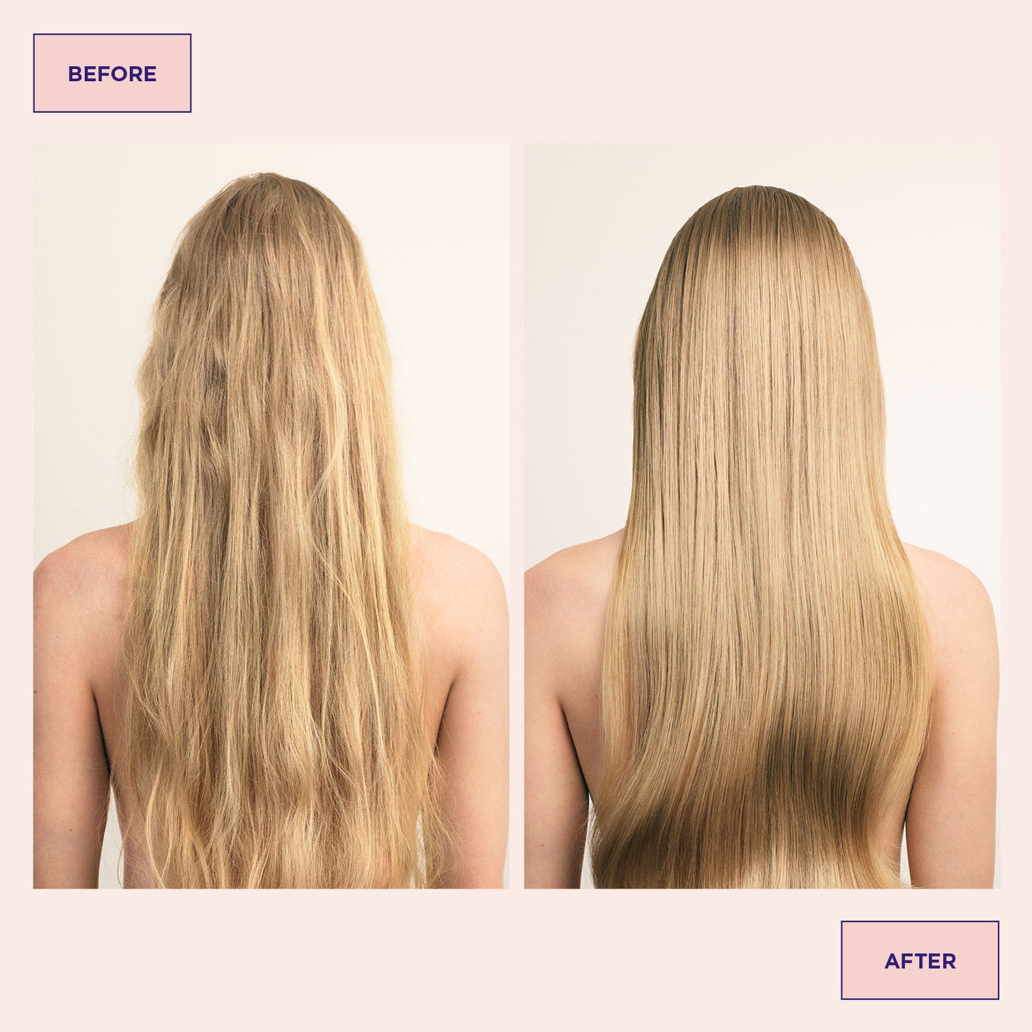 Before and after results of using Maria Nila Bond Builder