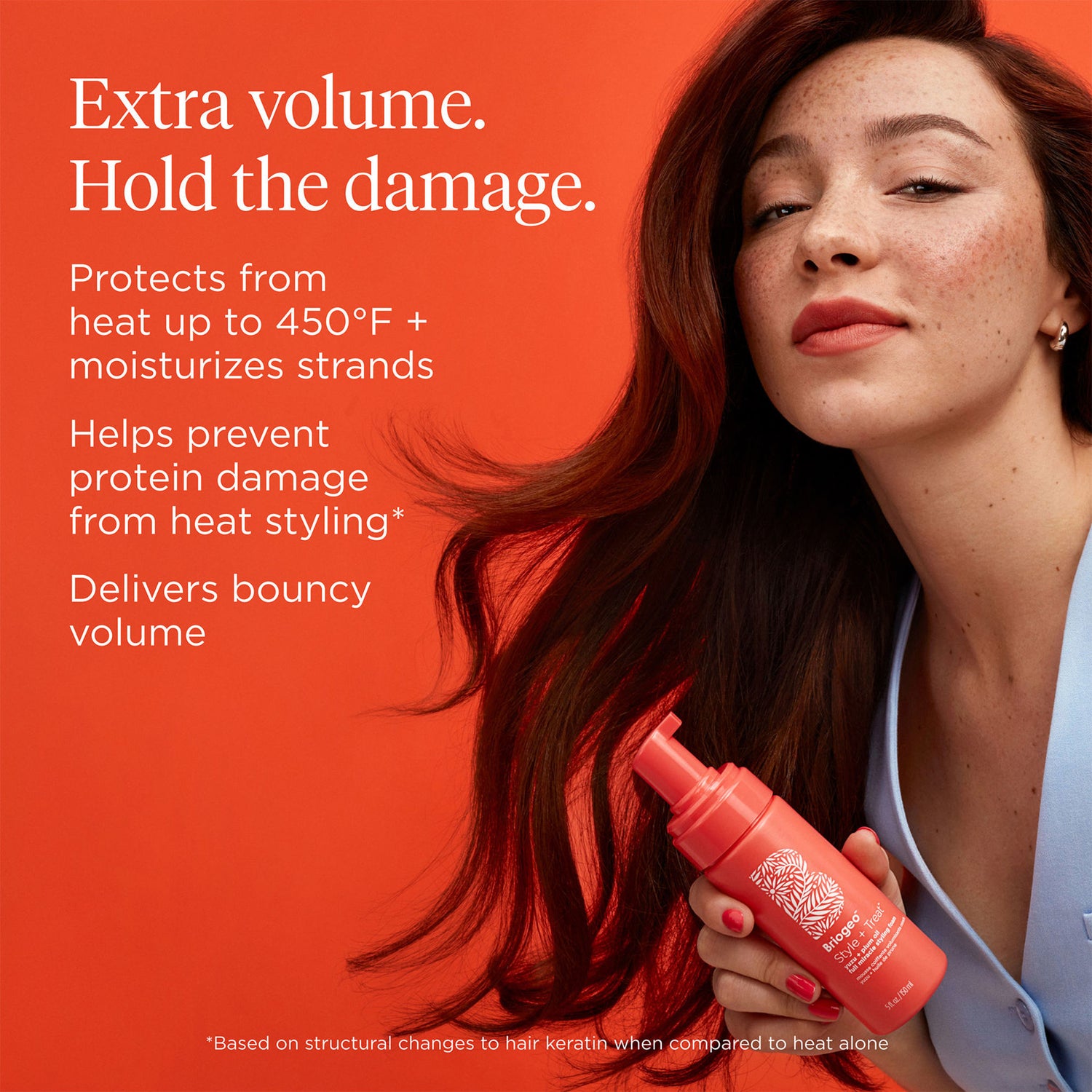 Briogeo Yuzu + Plum Oil Full Miracle Styling Foam infographics image .