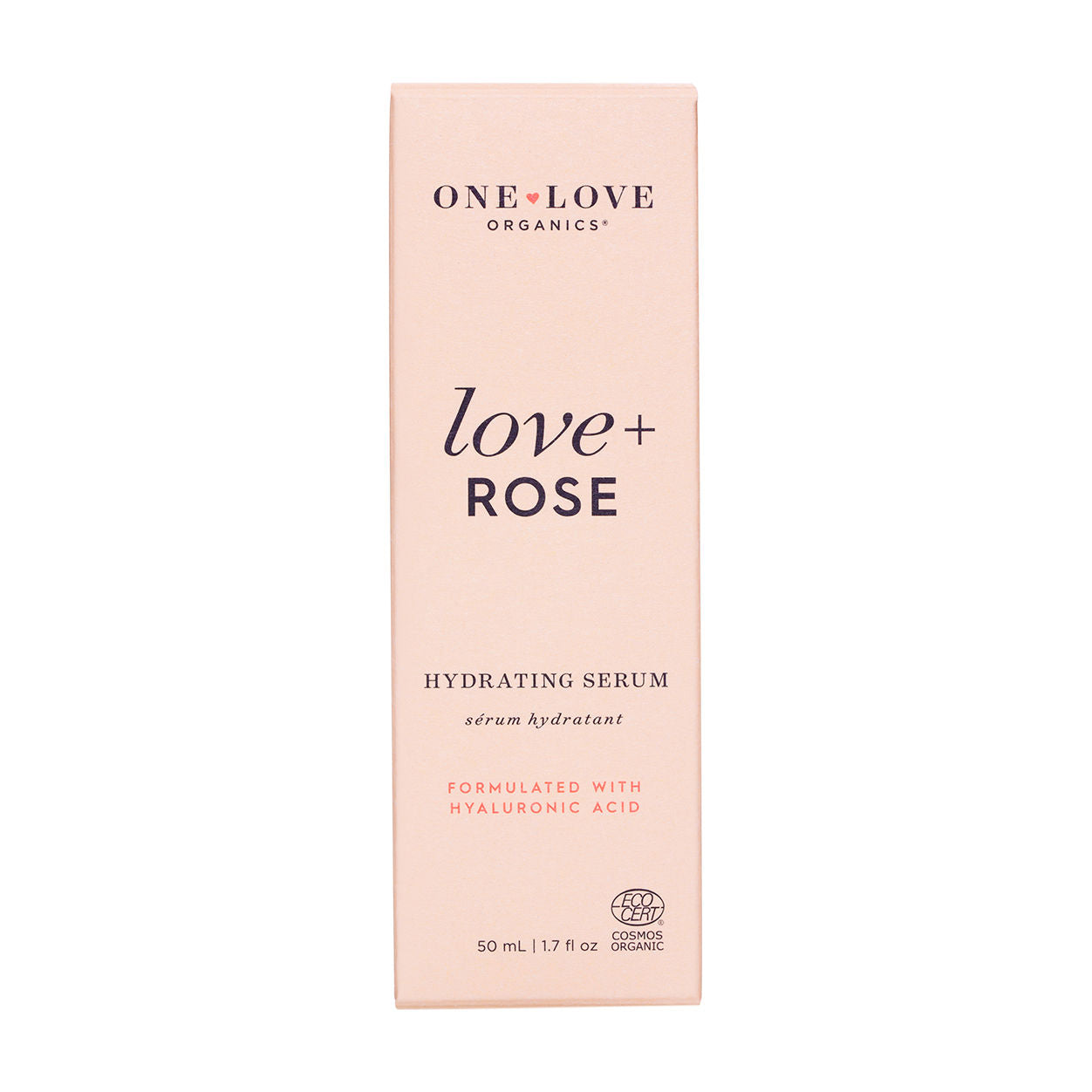 Image of the One Love Organics Love + Rose Hydrating Serum box