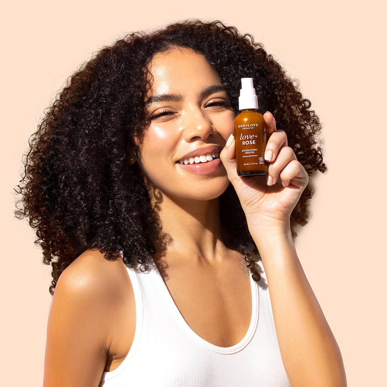 Model image of One Love Organics Love + Rose Hydrating Serum