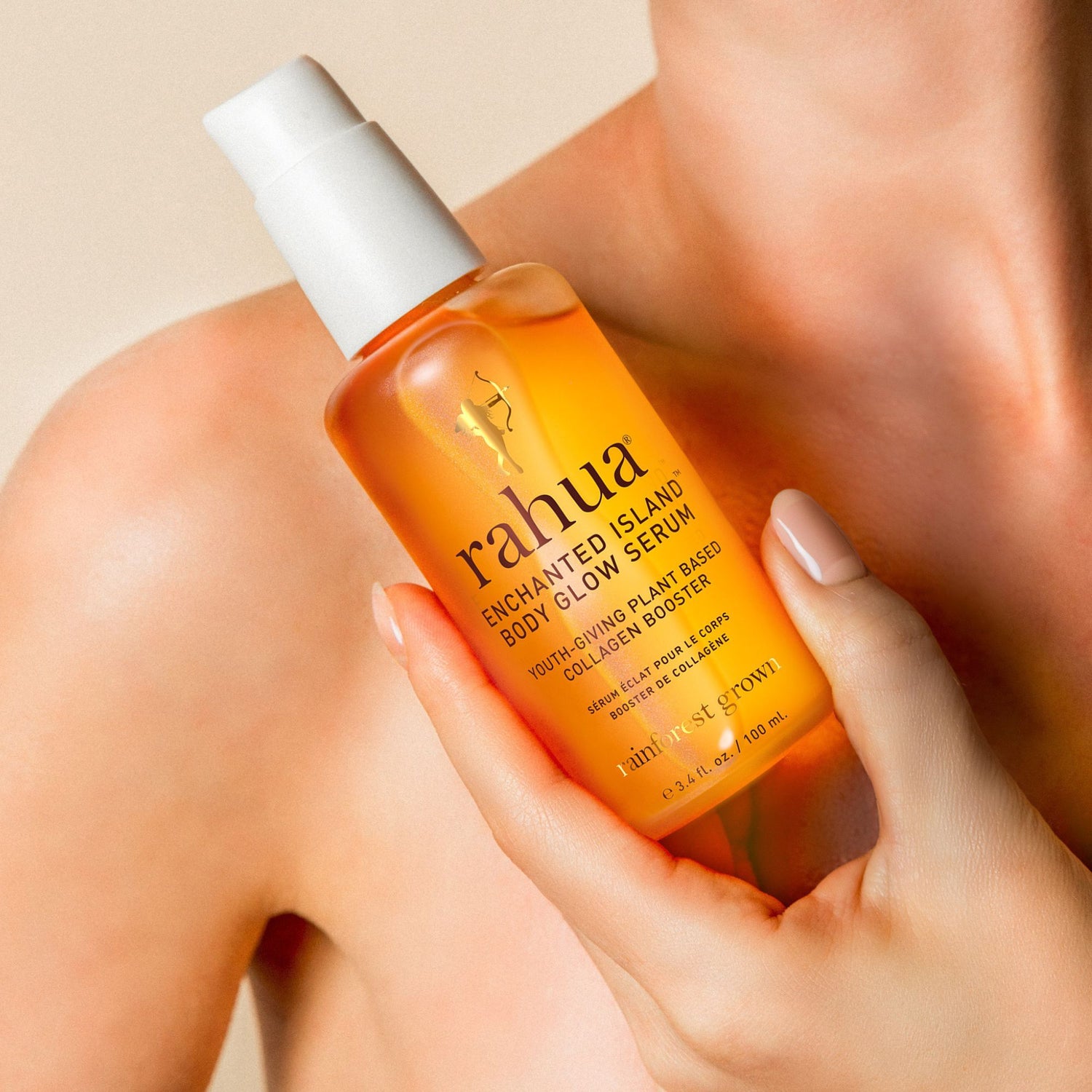 Lifestyle image of Rahua Enchanted Island Body Glow Serum