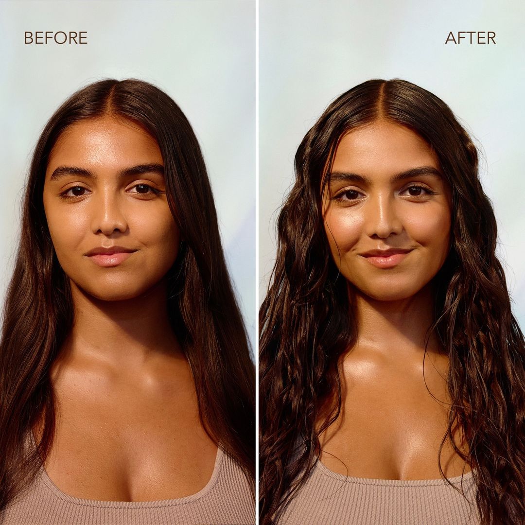 Before and after results of using Rahua Aloe Vera Hair Mousse