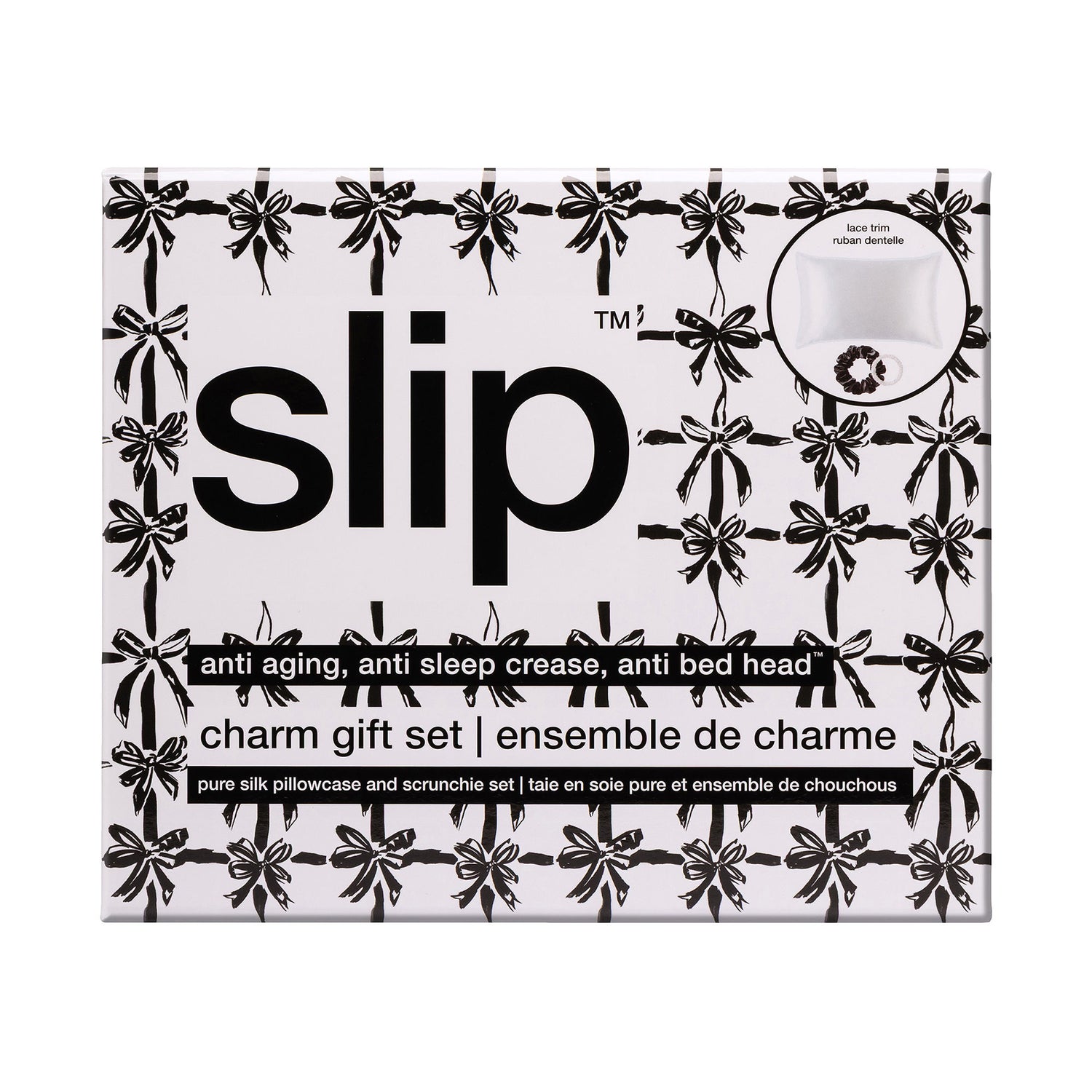 Image of the Slip Pure Silk Queen Gift Set with Lace Trim (Limited Edition) box