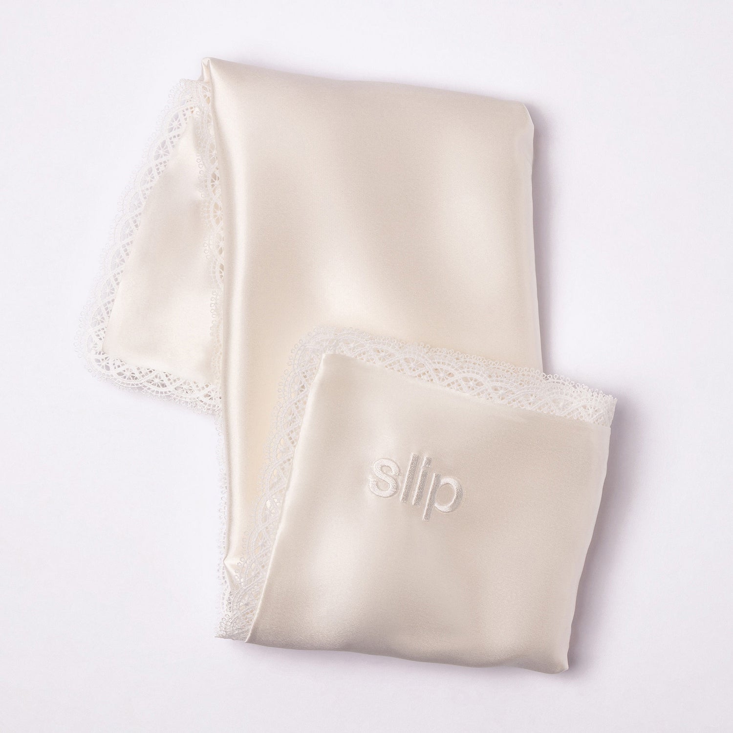 Top-view image of Slip Pure Silk Queen Gift Set with Lace Trim (Limited Edition)