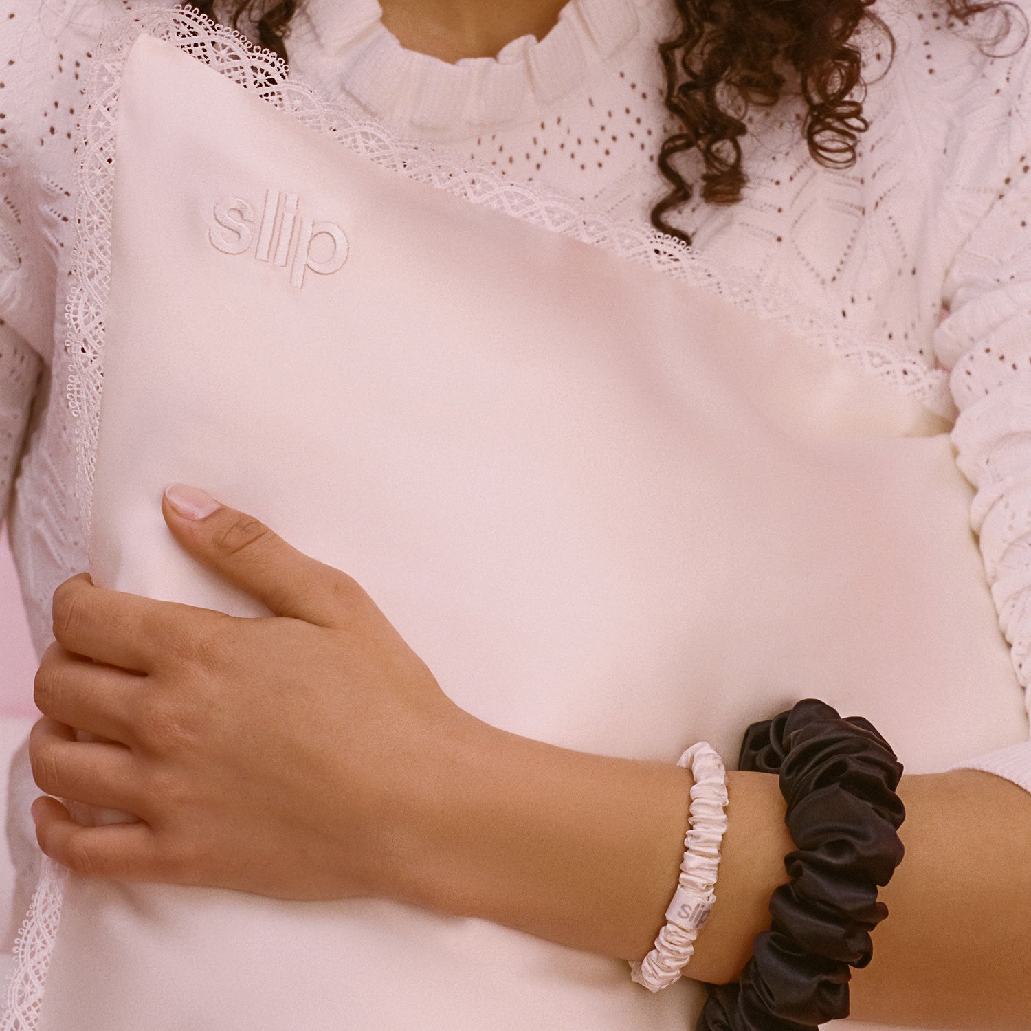 Model image of Slip Pure Silk Queen Gift Set with Lace Trim (Limited Edition)