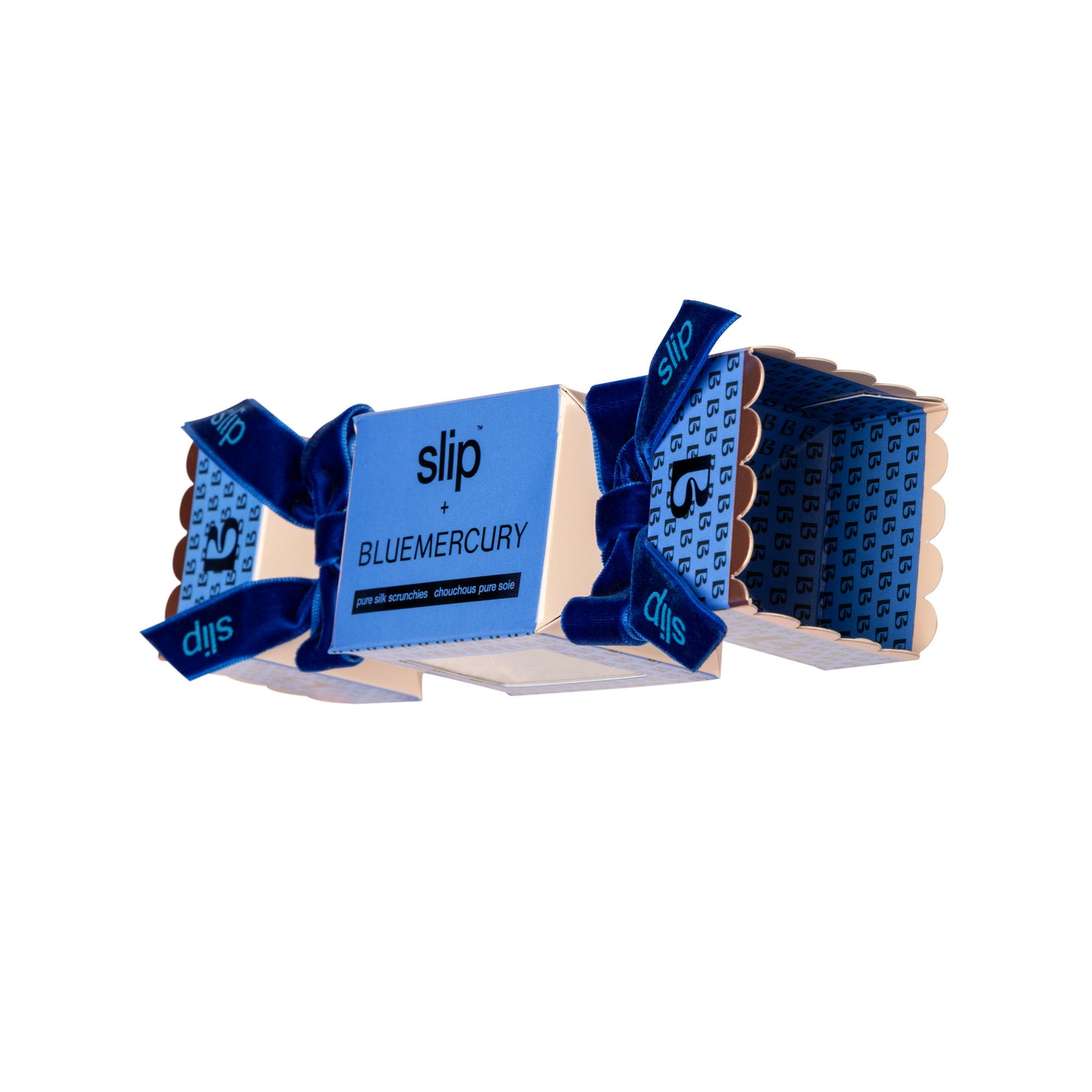 Image of the Slip Slip x Bluemercury Pure Silk Skinny Scrunchie Cracker (Limited Edition) box