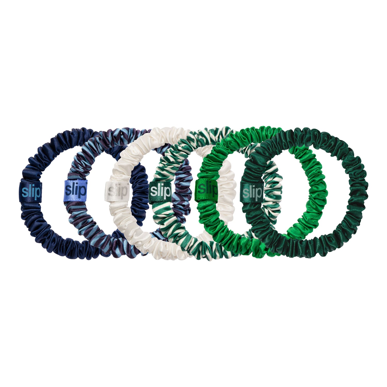 Swatch image of Slip Hair On Point Skinny Scrunchies with Pouch