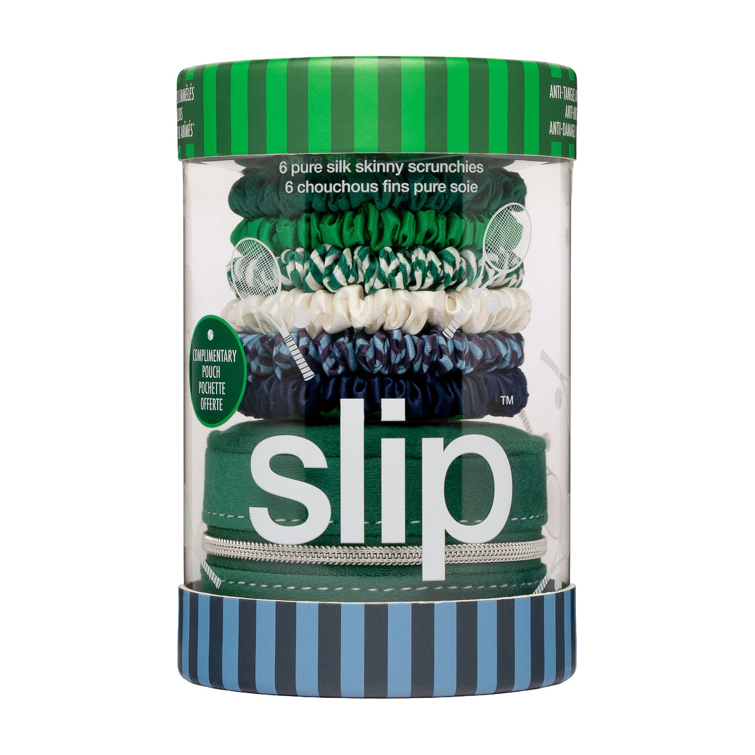 Image of the Slip Hair On Point Skinny Scrunchies with Pouch box