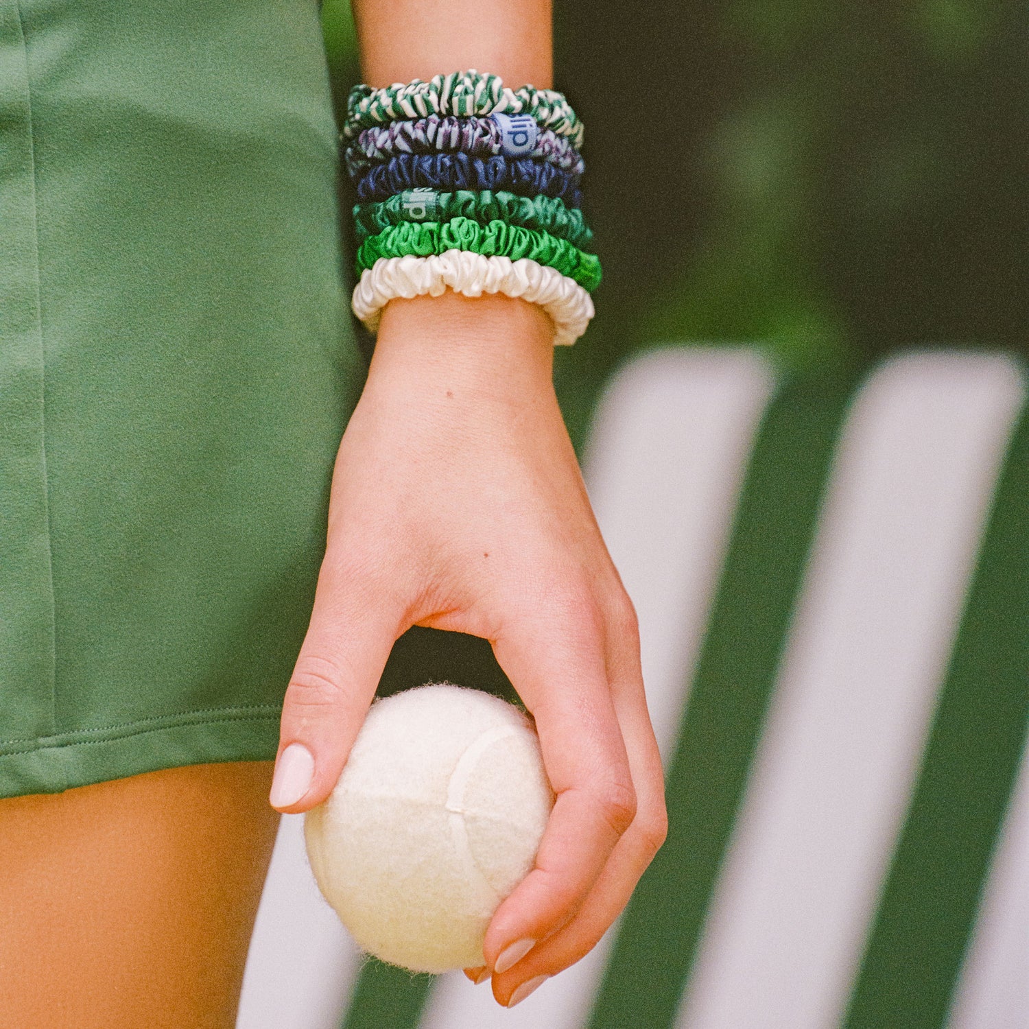 Model image of Slip Hair On Point Skinny Scrunchies with Pouch