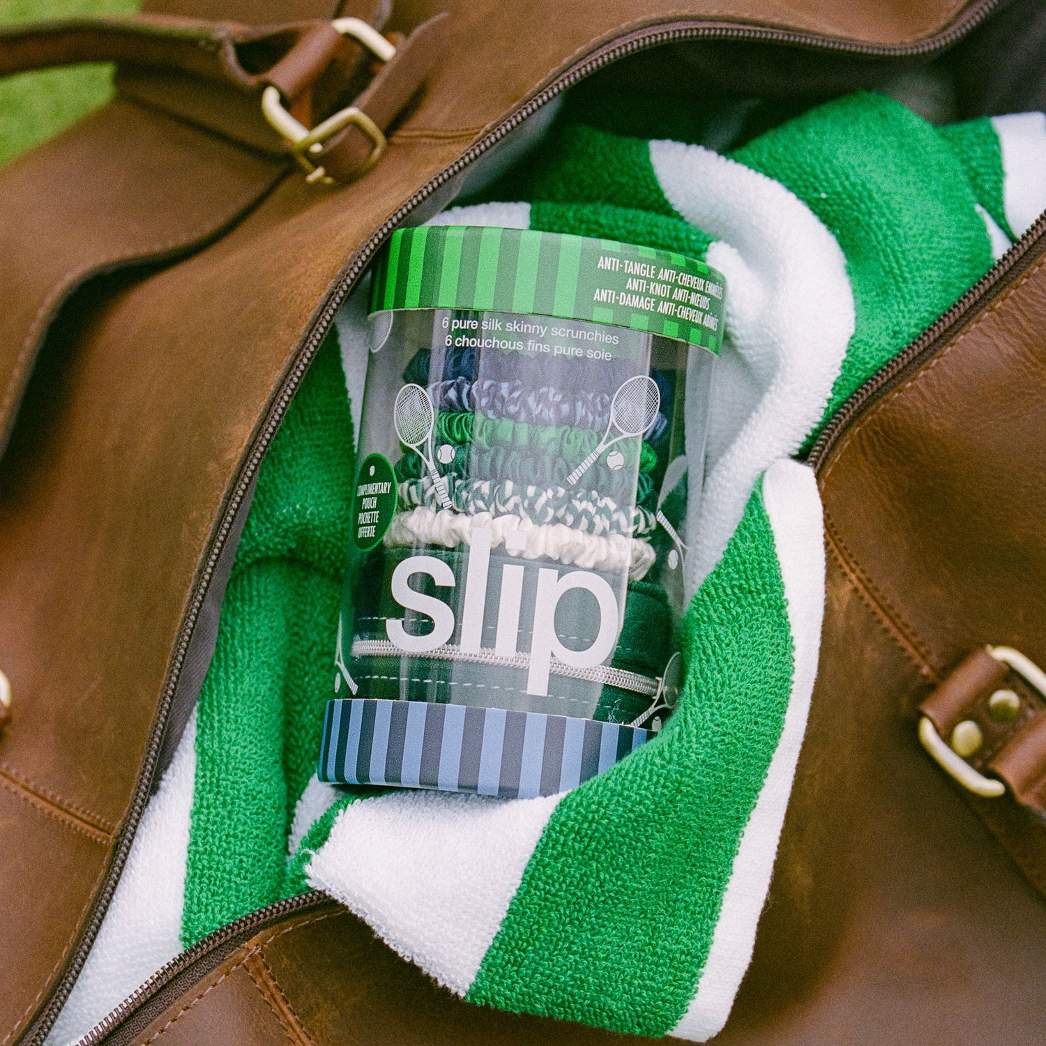 Model image of Slip Hair On Point Skinny Scrunchies with Pouch