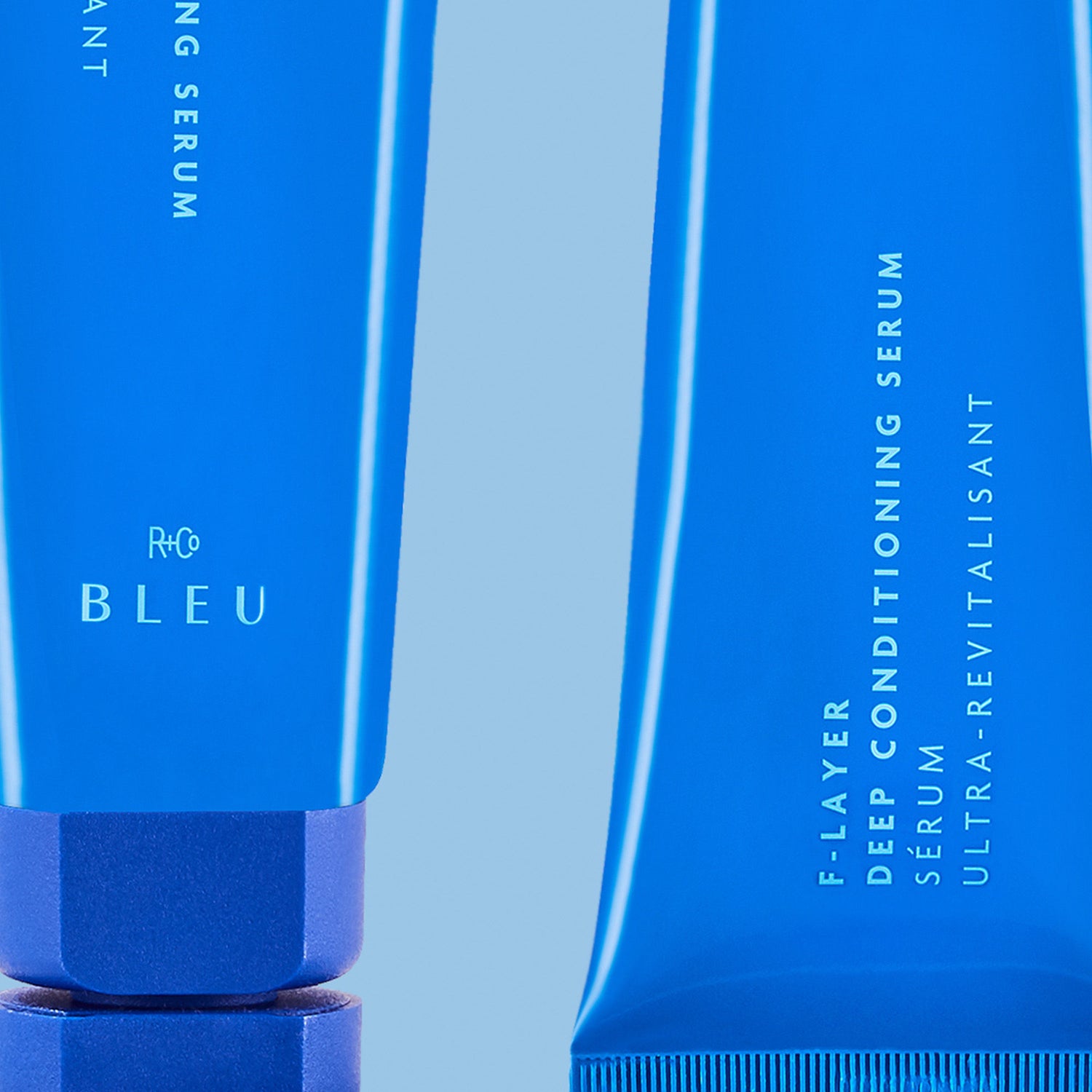 Lifestyle image of R+Co Bleu F-Layer Deep Conditioning Serum