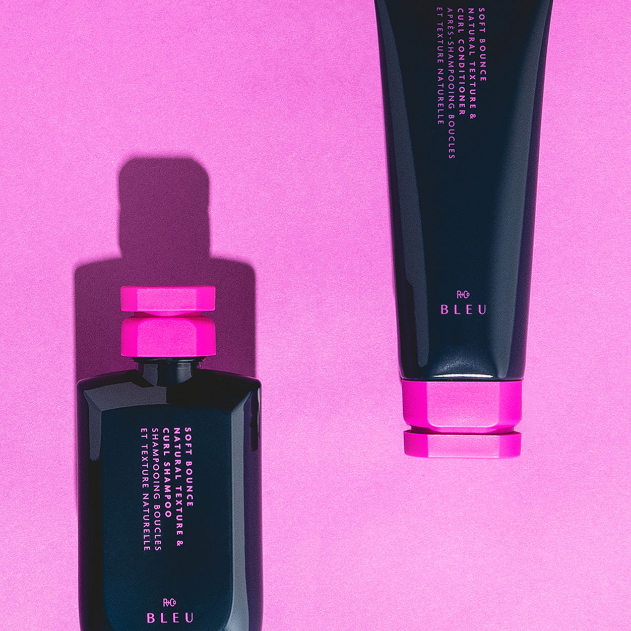 Lifestyle image of R+Co Bleu Soft Bounce Natural Texture and Curl Shampoo