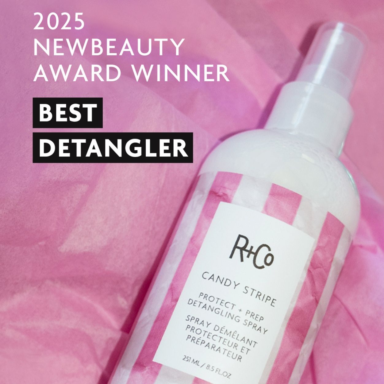 Information related to R+Co Candy Stripe Protect and Prep Detangling Spray