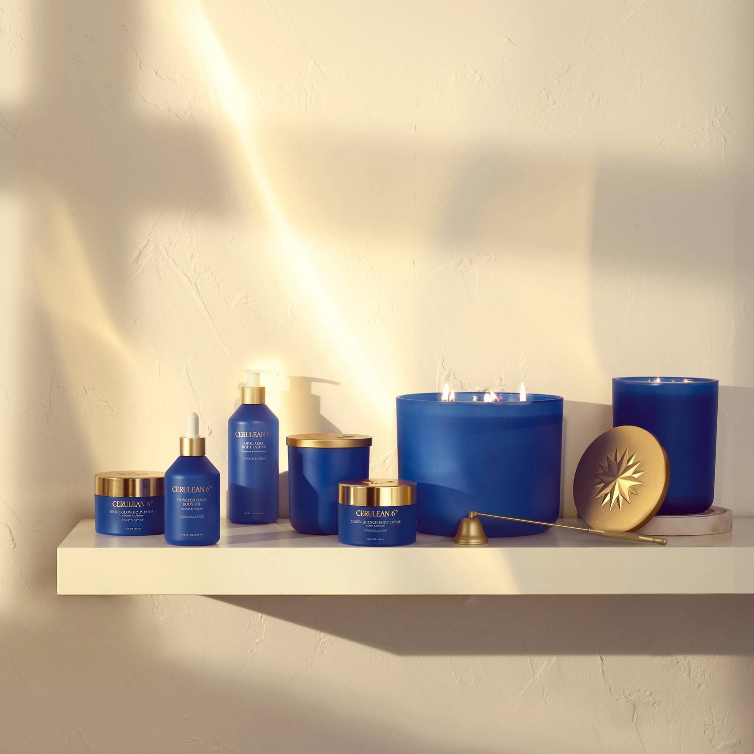 Lifestyle image of Cerulean 6 Silken Quench Body Créme in Constellation