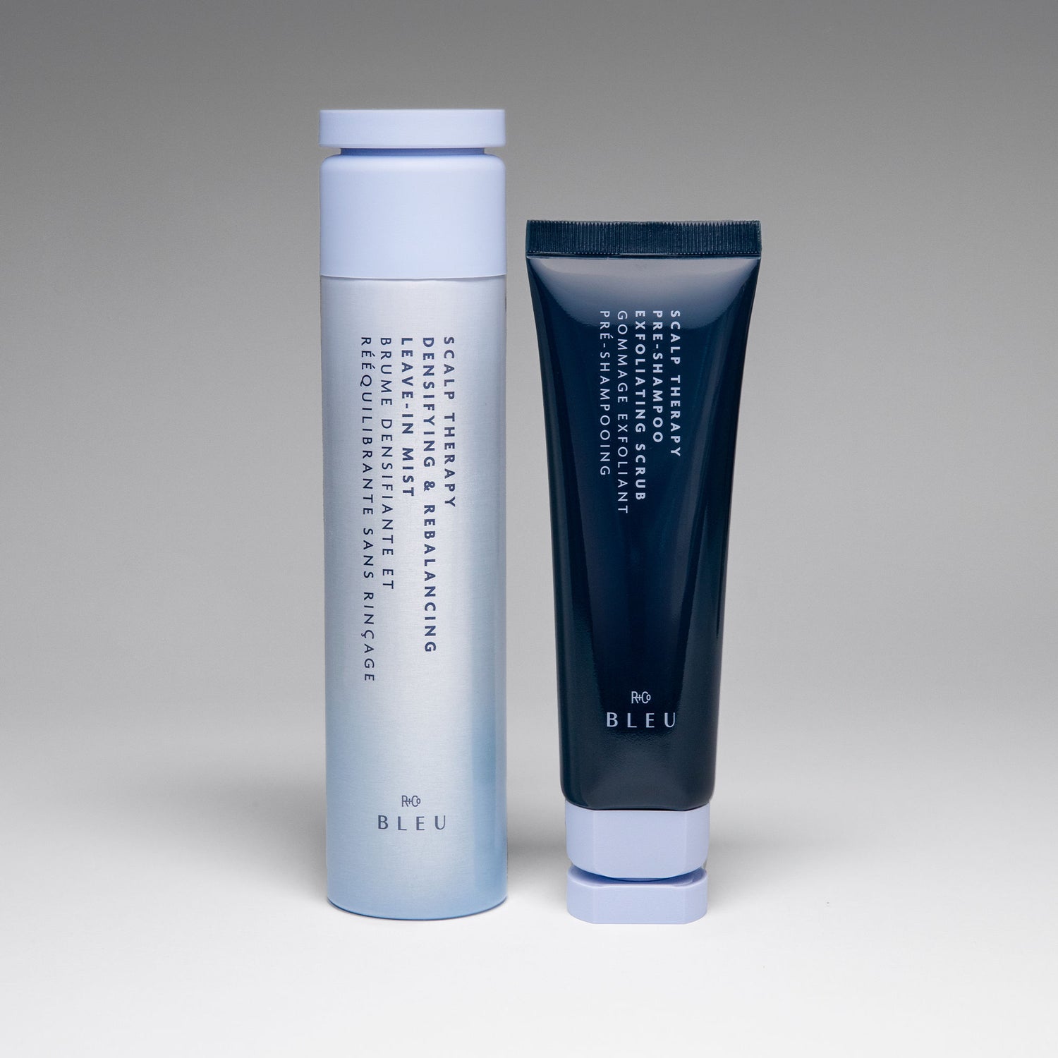 Lifestyle image of R+Co Bleu Scalp Therapy Pre-Shampoo Exfoliating Scrub