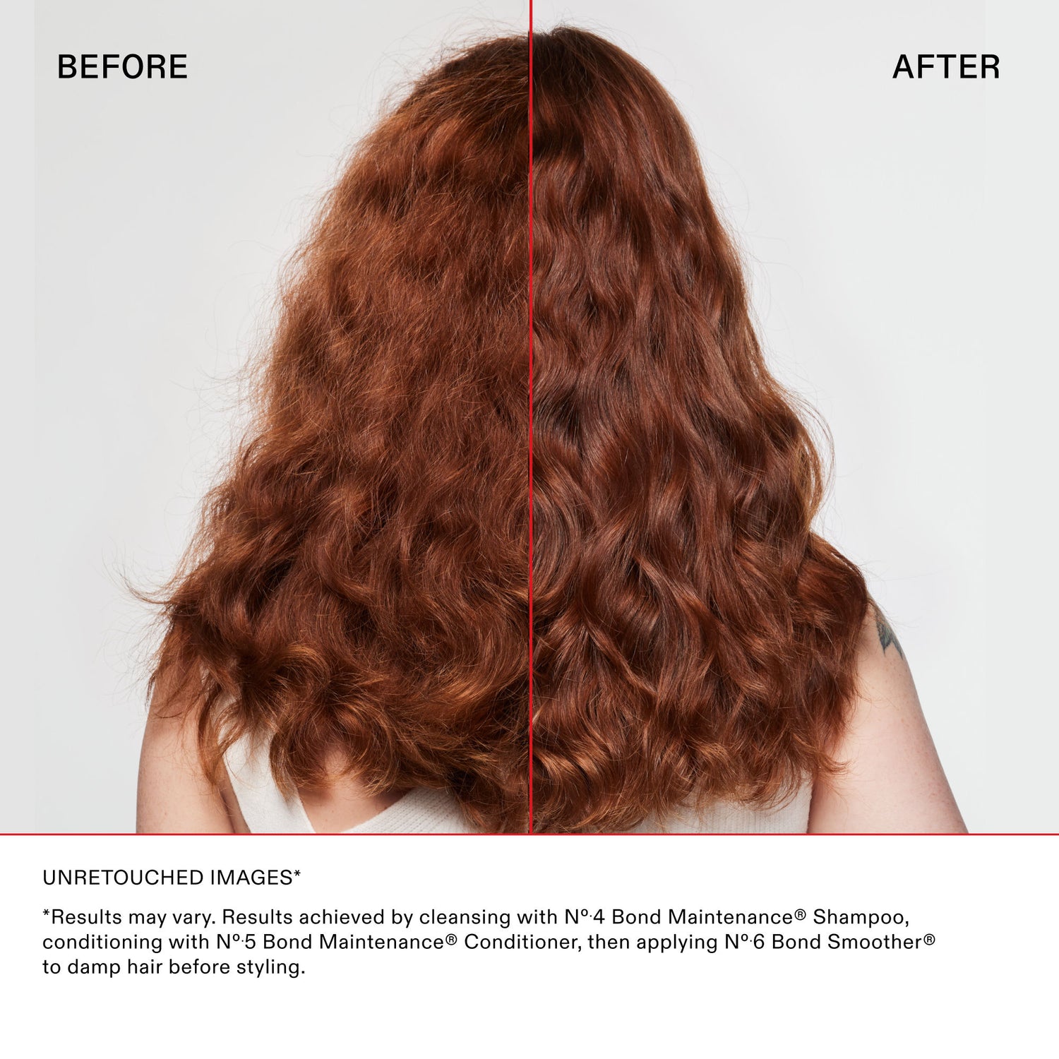 Before and after results of using Olaplex Healthy Hair Discovery Set (Limited Edition)