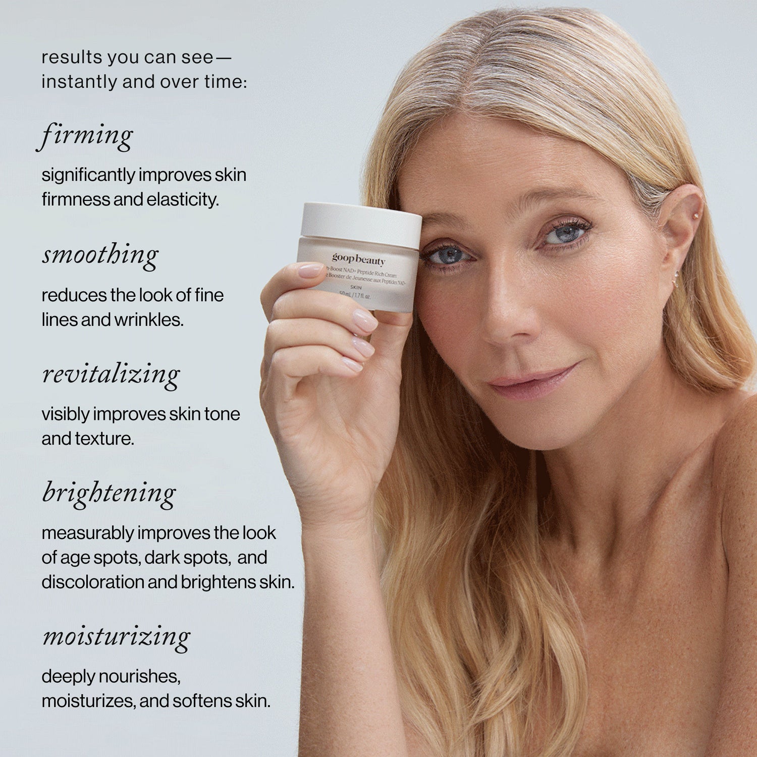 Model image of Goop Youth-Boost NAD+ Peptide Rich Cream