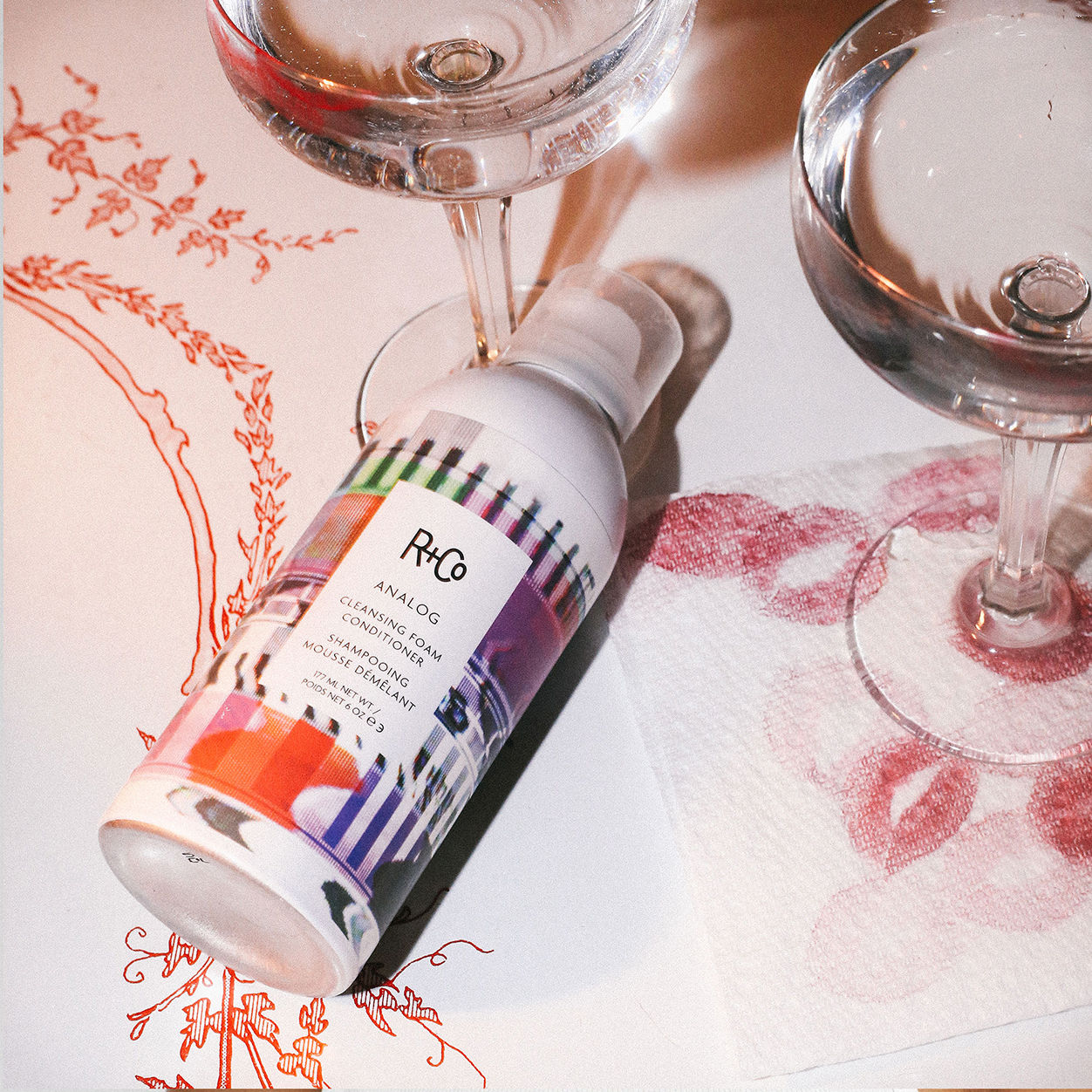 Lifestyle image of R+Co Analog Foam Conditioner
