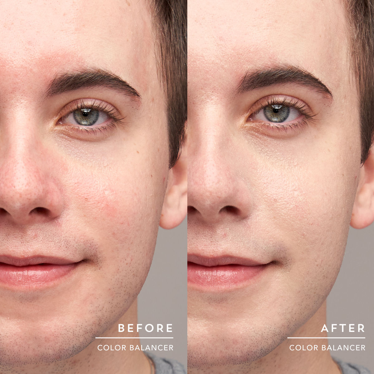 Before and after results of using Indie Lee Color Balancer