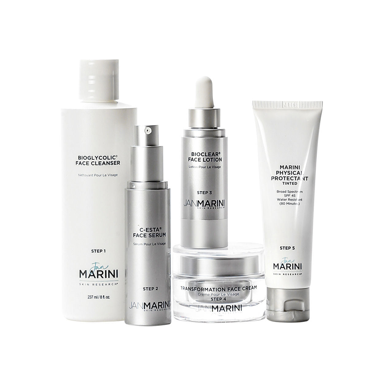 Image of an open Jan Marini Skin Care Management System Normal or Combination Skin with Marini Physical Protectant SPF 45