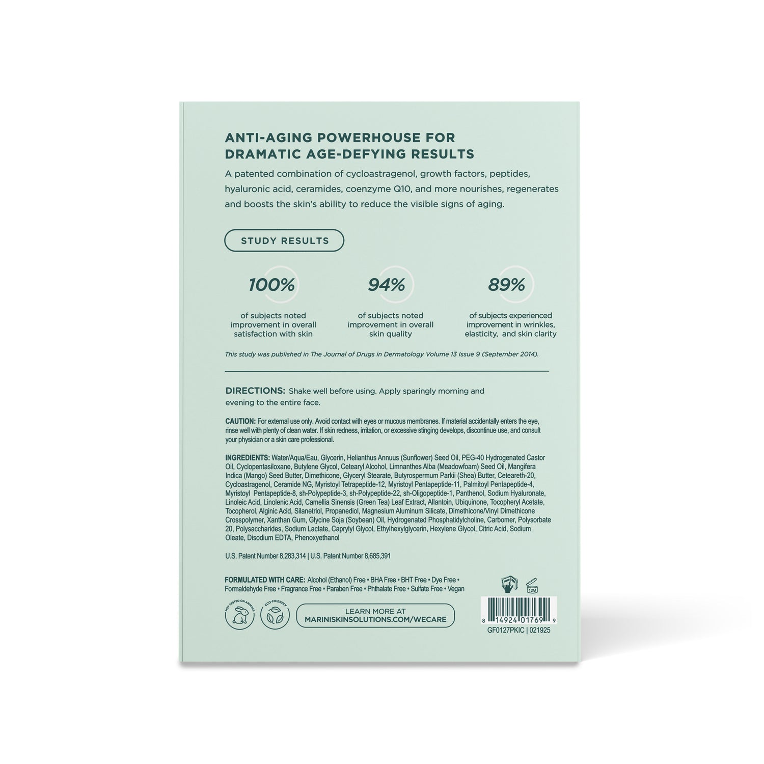 Back image of Marini SkinSolutions Regeneration Booster