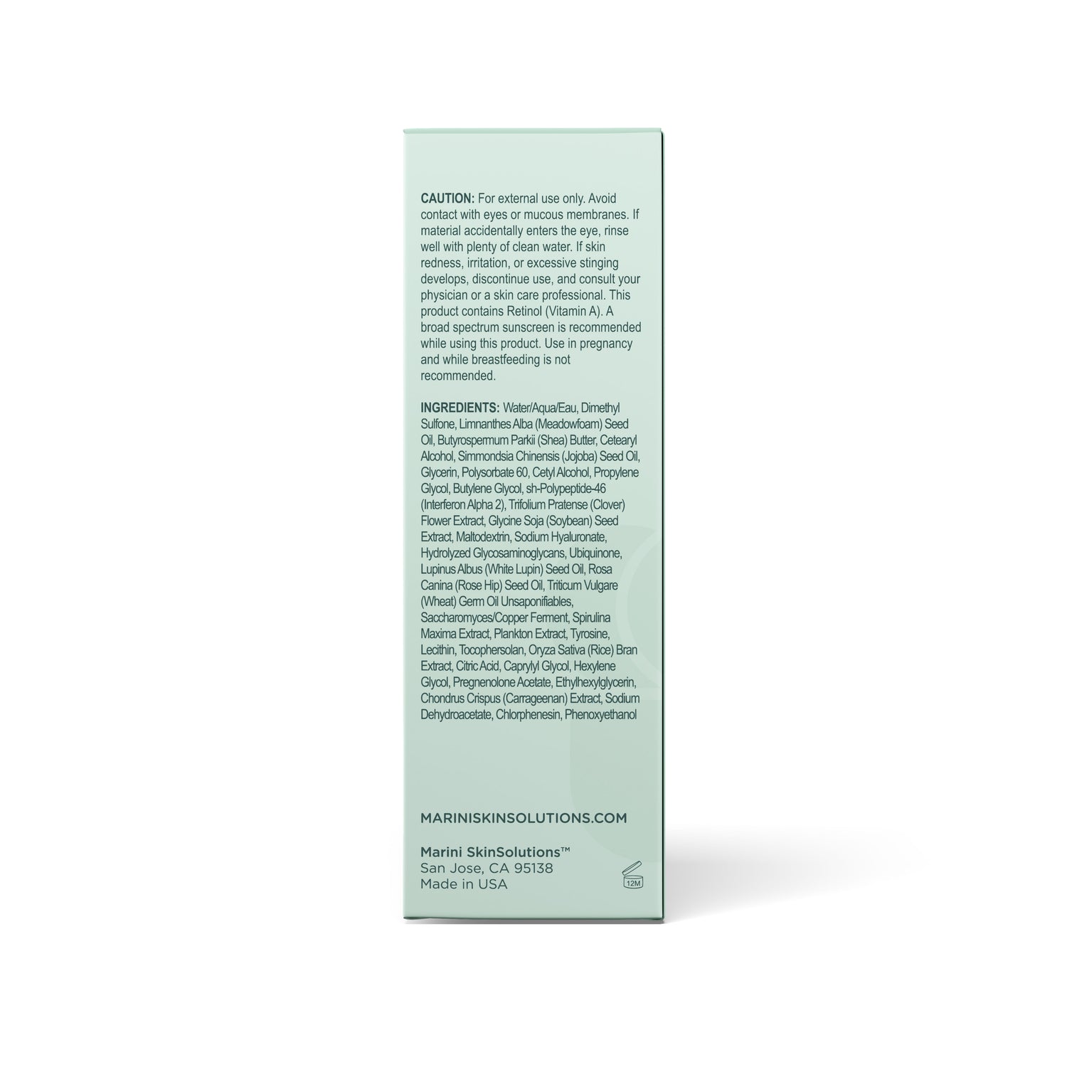 Back image of Marini SkinSolutions Age Intervention Face Cream