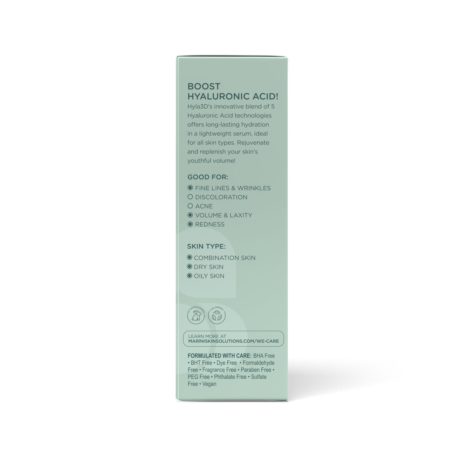 Back image of Marini SkinSolutions Hyla3D Face Serum