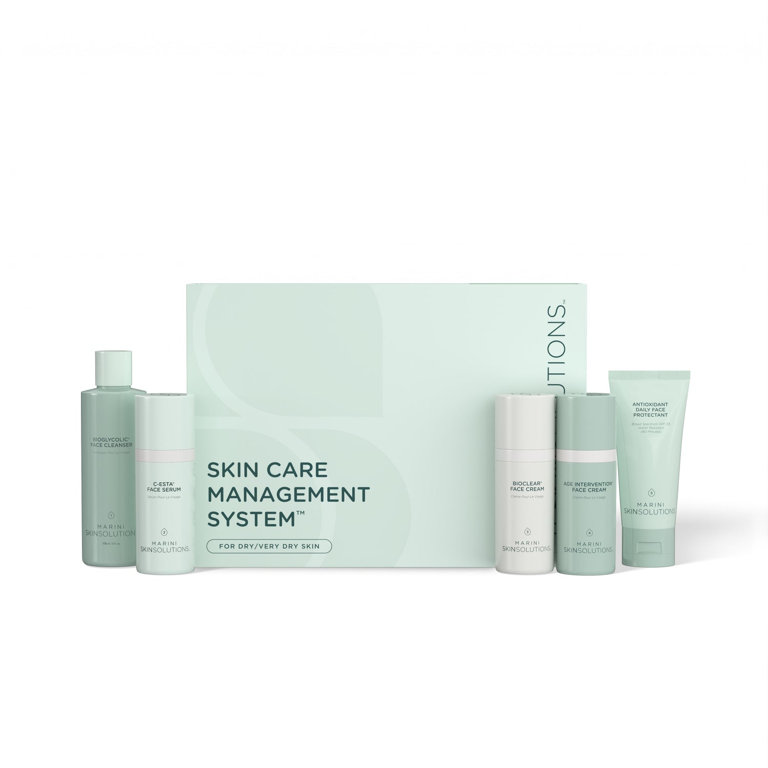 Lifestyle image of Marini SkinSolutions Skin Care Management System Dry/Very Dry DFP SPF 33