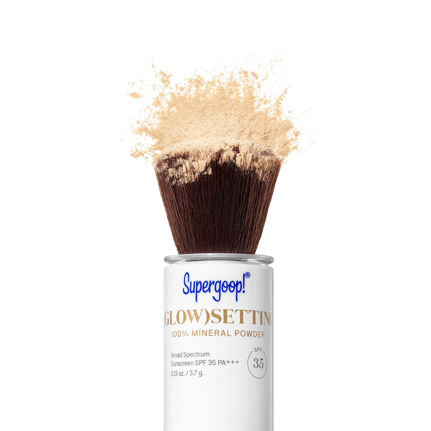 Image of an open Supergoop! Glow Setting Mineral Powder SPF 35