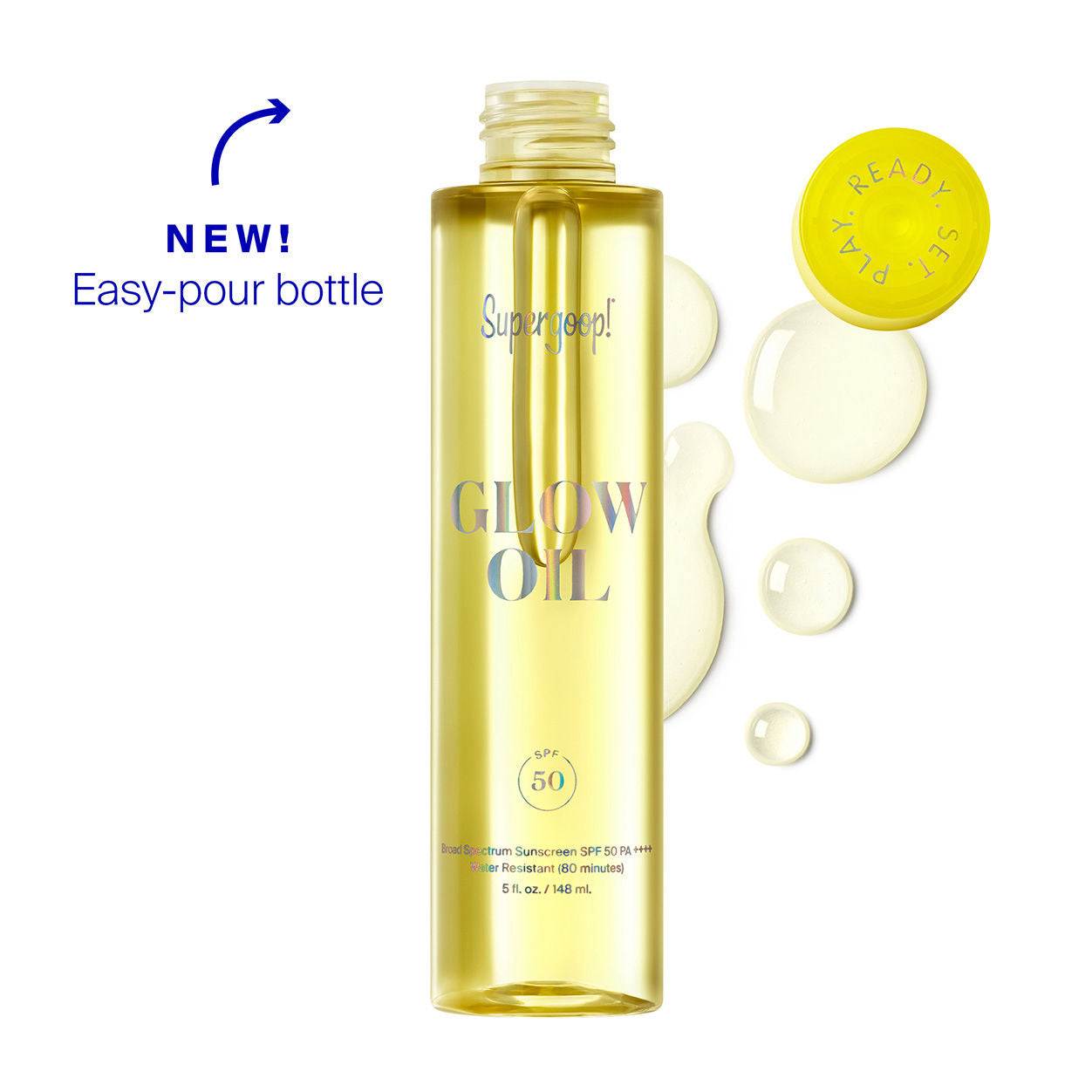 Image of an open Supergoop! Glow Oil SPF 50