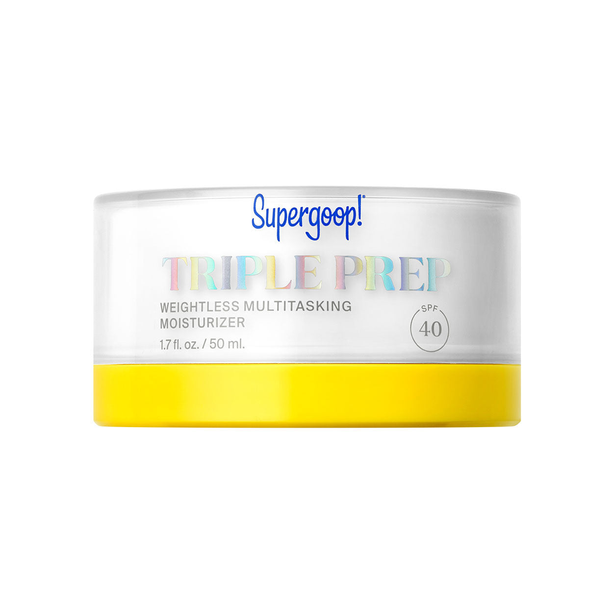 Image of a closed Supergoop! Triple Prep Weightless Daily Moisturizer SPF 40