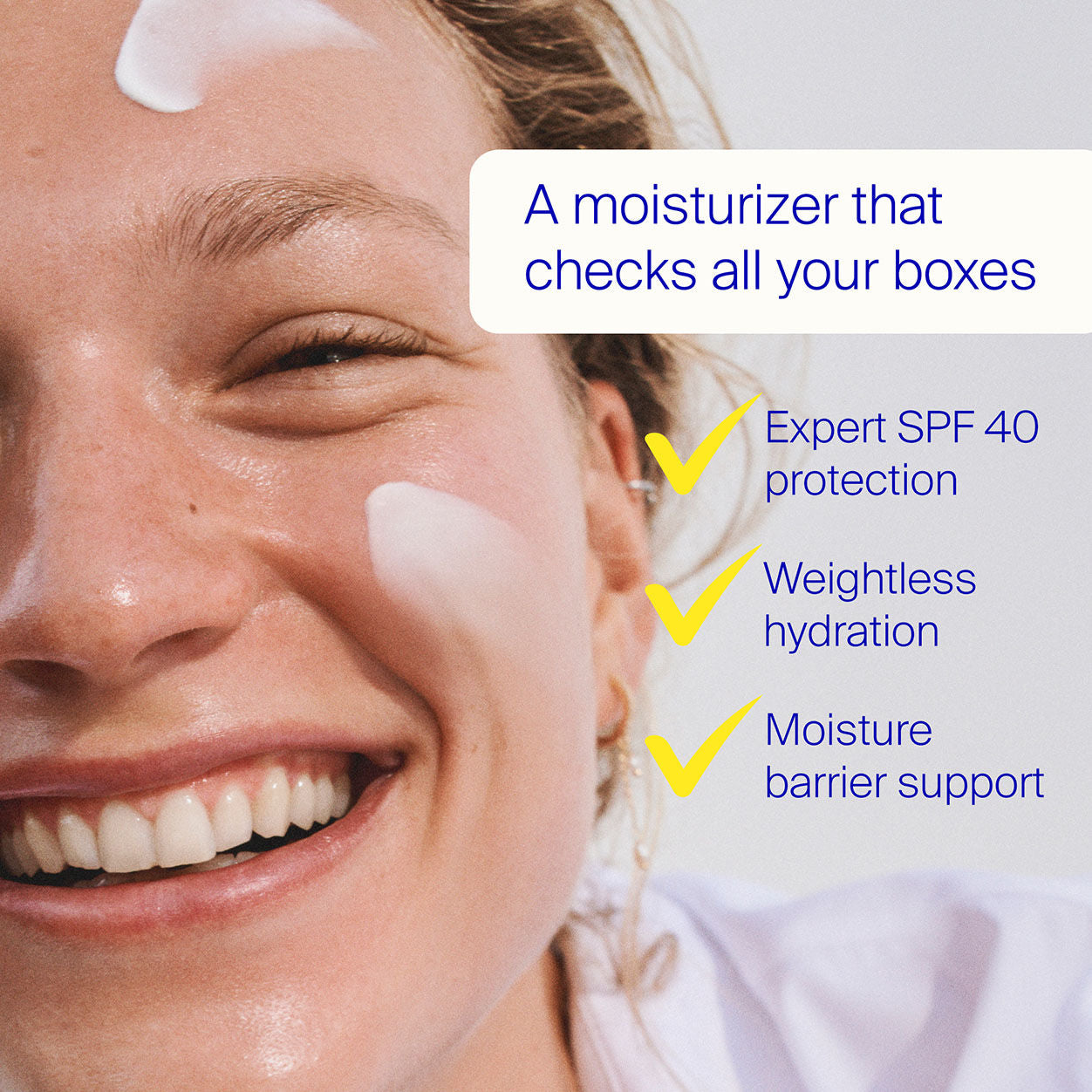 Model image of Supergoop! Triple Prep Weightless Daily Moisturizer SPF 40