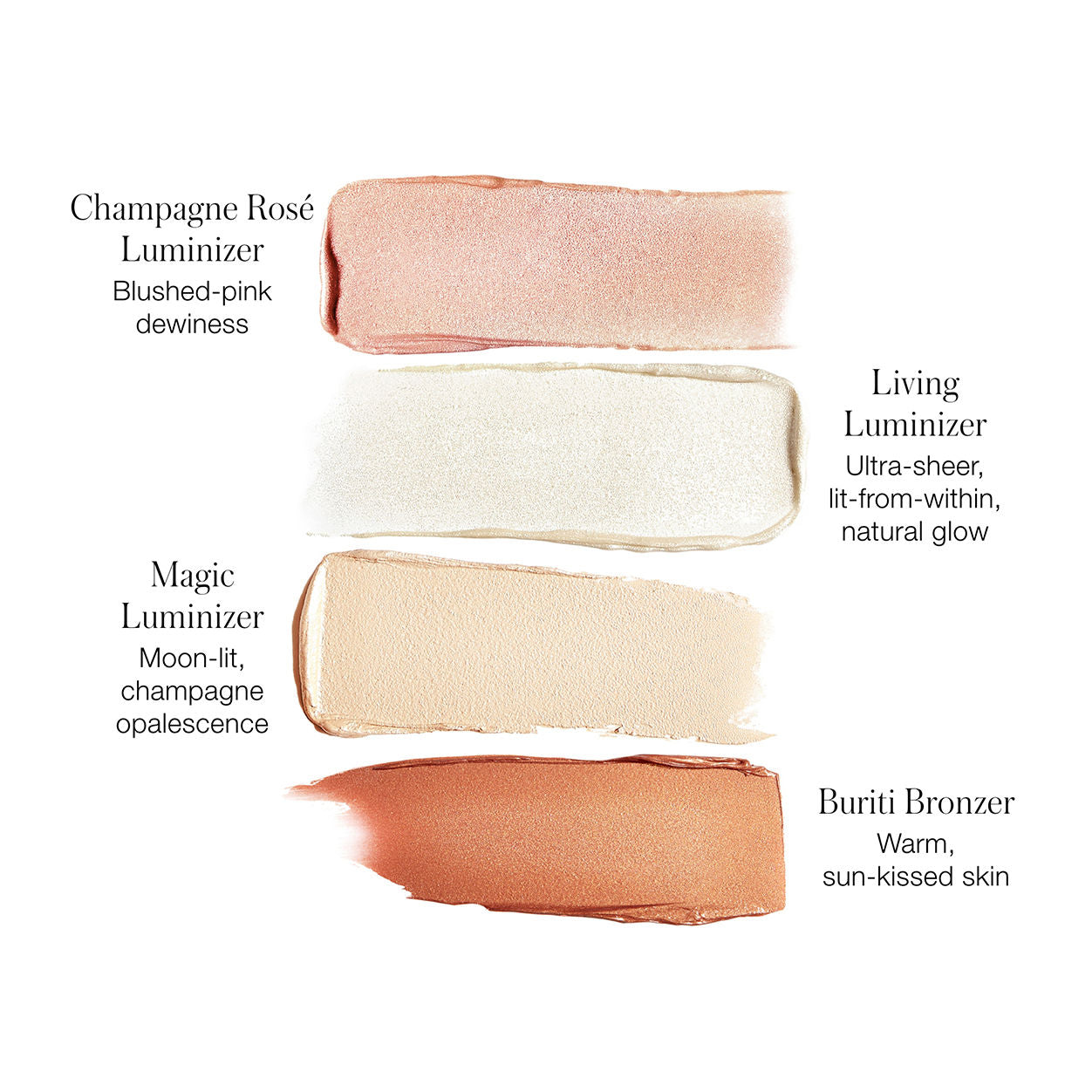 Group swatch image of RMS Beauty Living Luminizer Glow Quad Mini