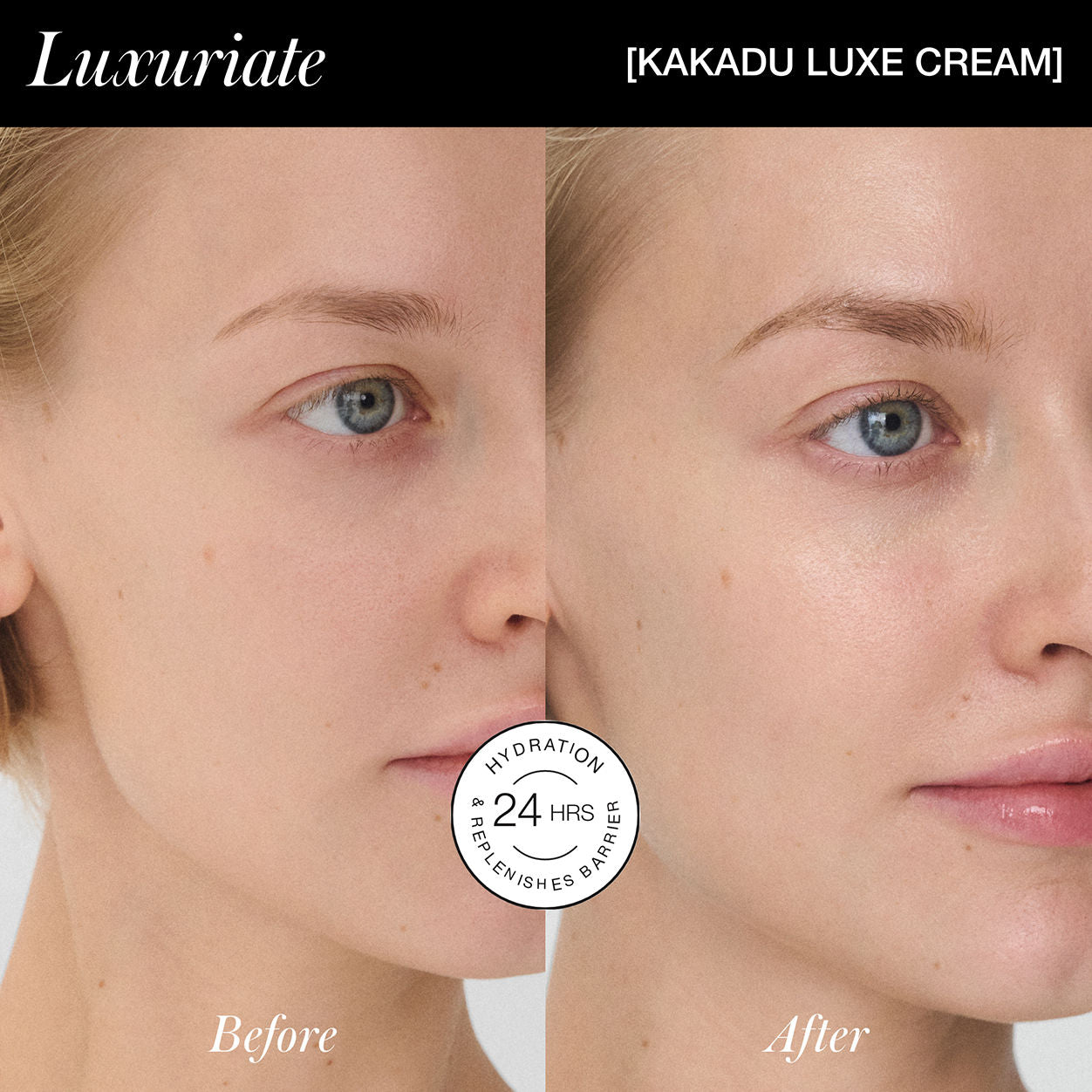 Before and after results of using RMS Beauty Kakadu Luxe Cream