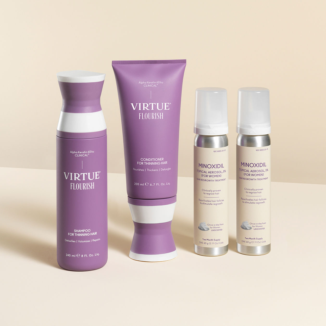 Lifestyle image of Virtue Flourish Nightly Intensive Hair Growth Treatment 90 Day