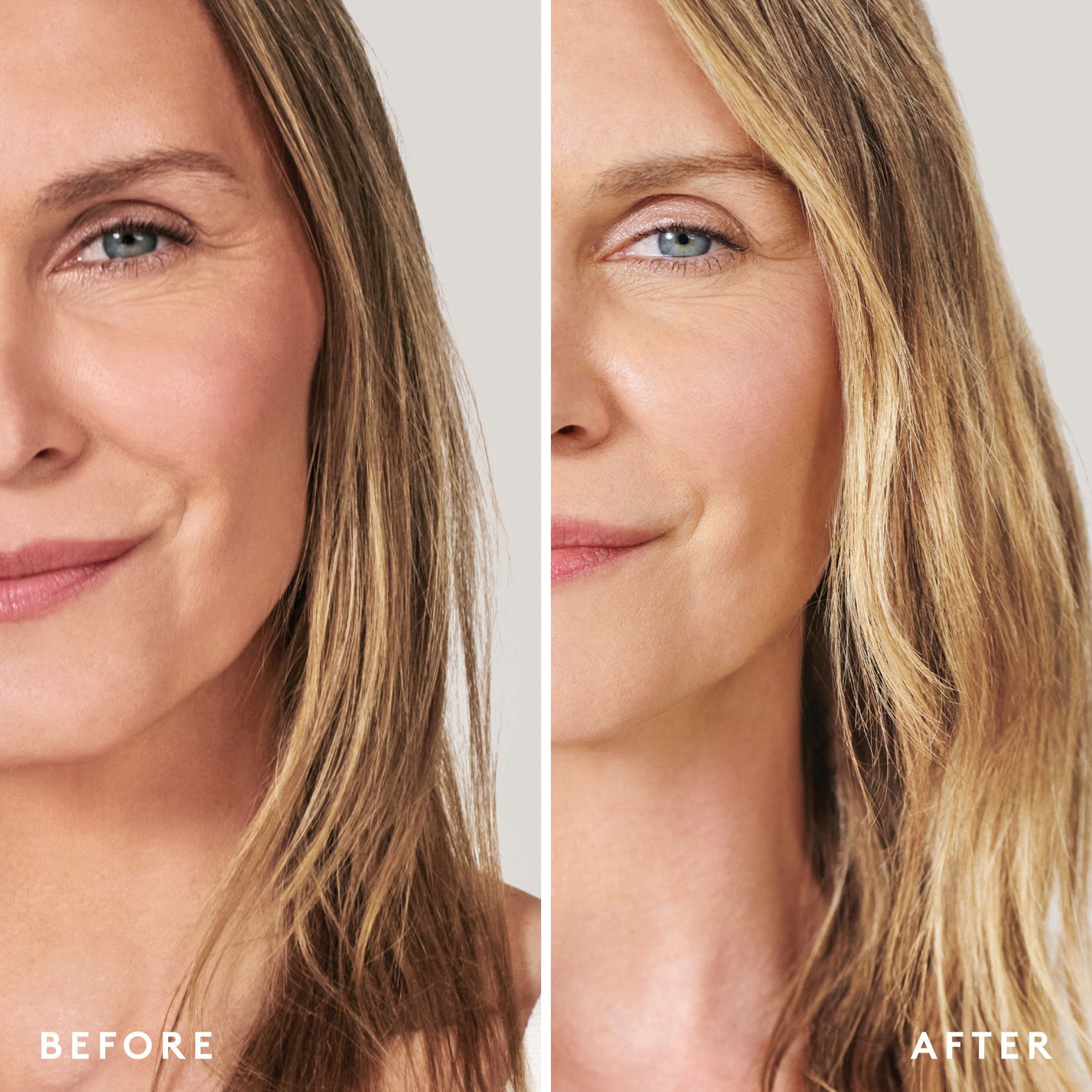 Before and after results of using Virtue Flourish Thickening Styling Treatment